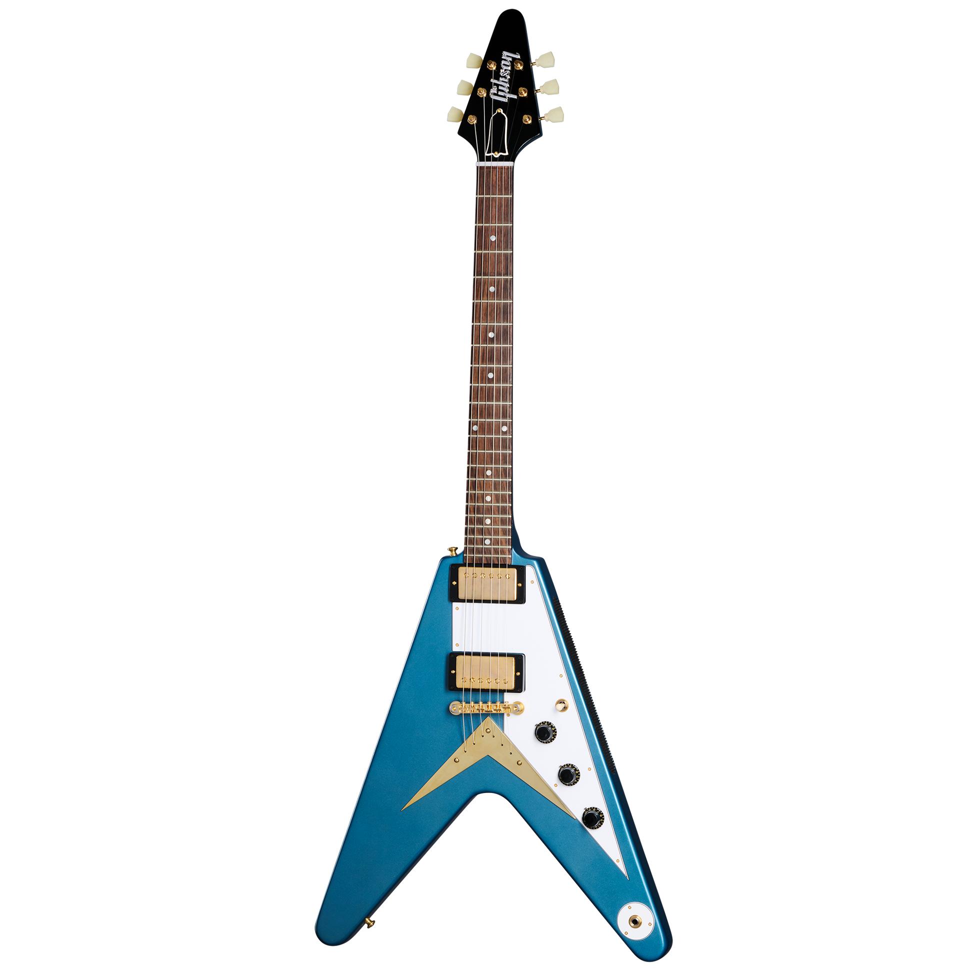 Gibson Custom 1958 Korina Flying V (White Pickguard), Exclusive, Antique Pelham Blue VOS
