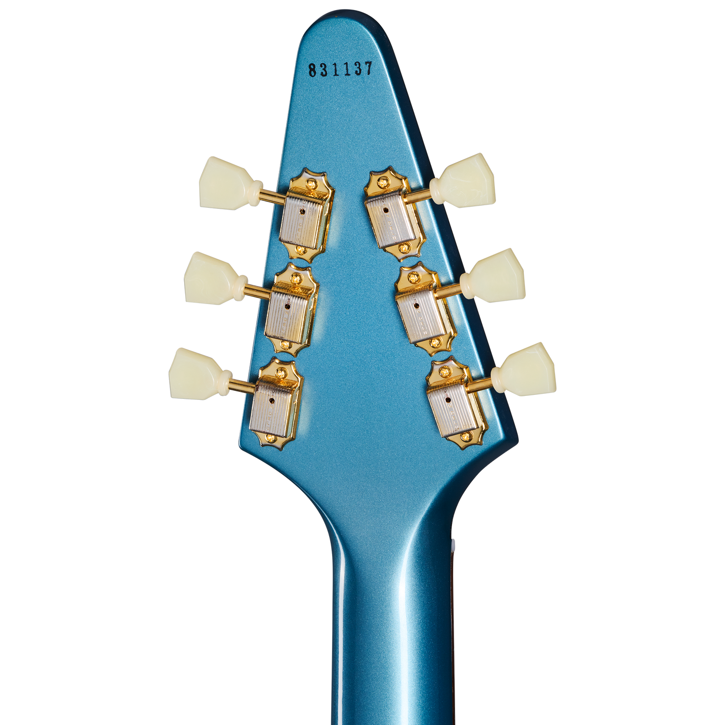 Gibson Custom 1958 Korina Flying V (White Pickguard), Exclusive, Antique Pelham Blue VOS