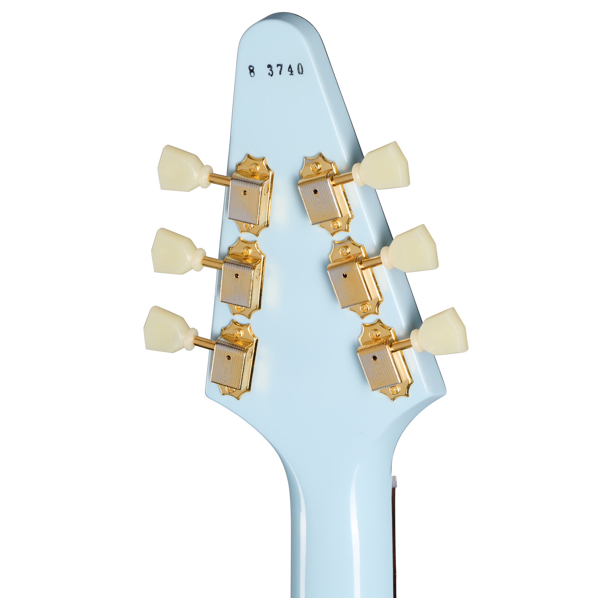 Gibson Custom 1958 Korina Flying V Reissue, Frost Blue VOS