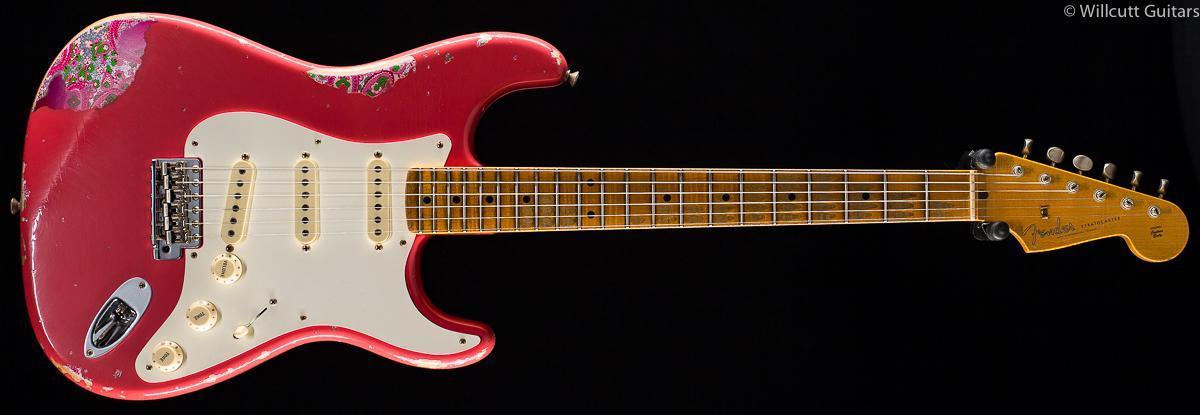 Fender Custom Shop 1957 Strat Heavy Relic Fiesta Red over Pink Paisley