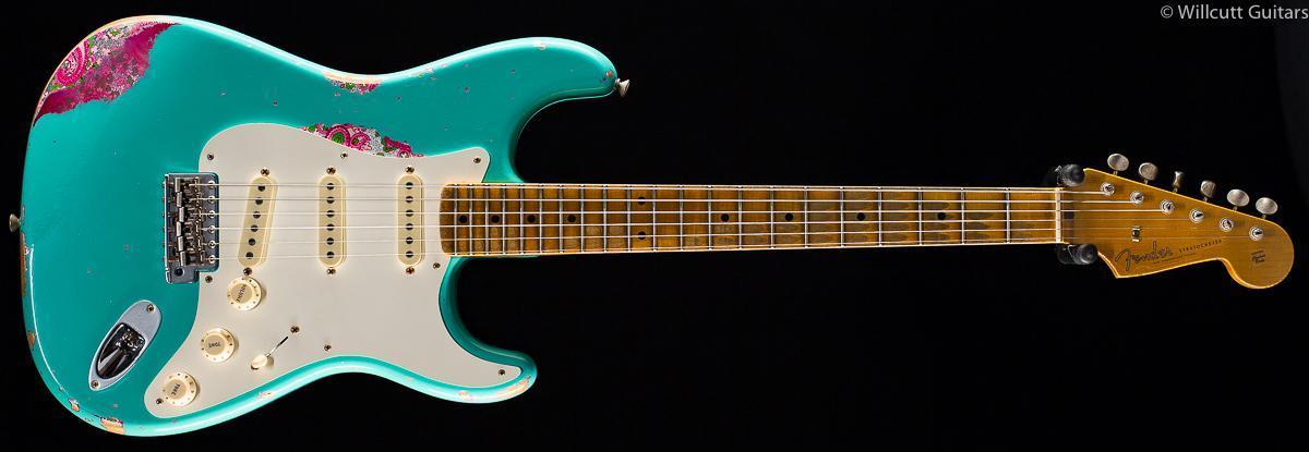 Fender Custom Shop 1957 Strat Heavy Relic Seafoam Green over Pink Paisley
