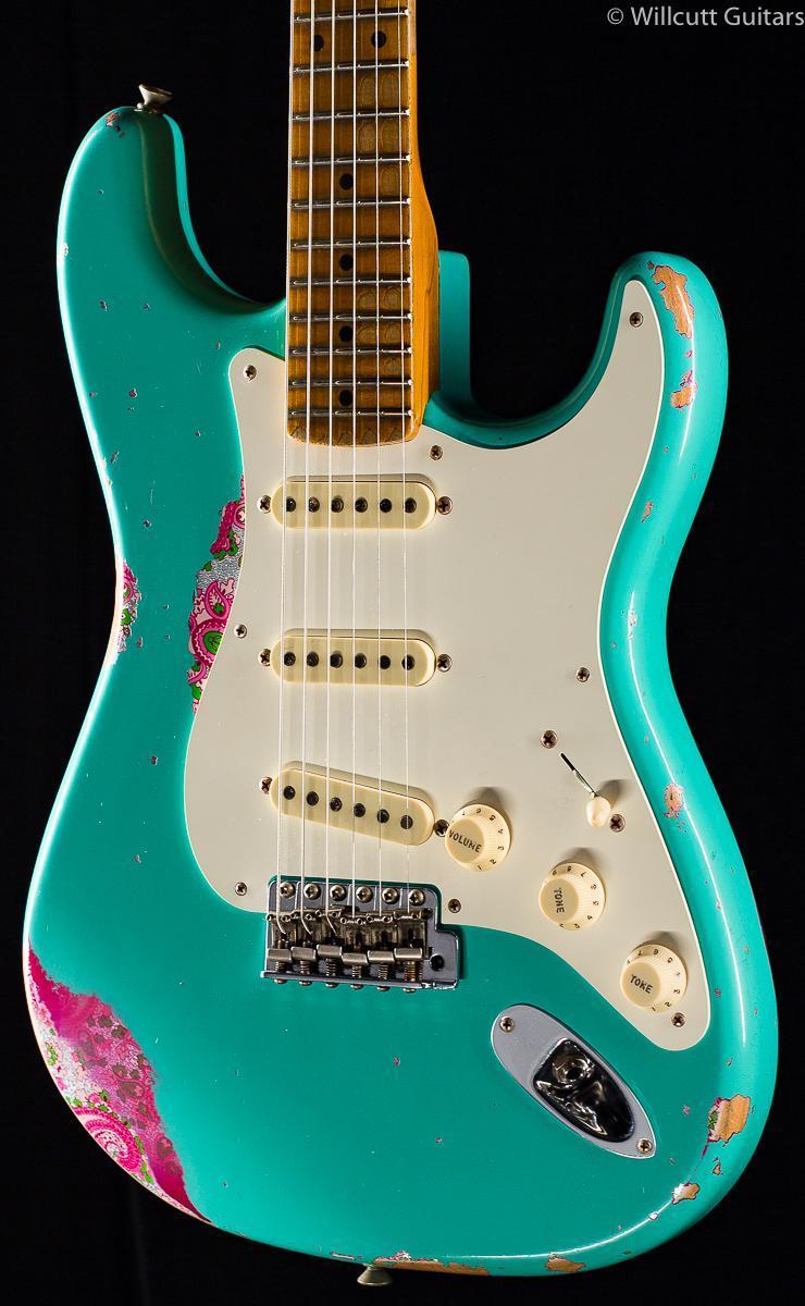 Fender Custom Shop 1957 Strat Heavy Relic Seafoam Green over Pink Paisley