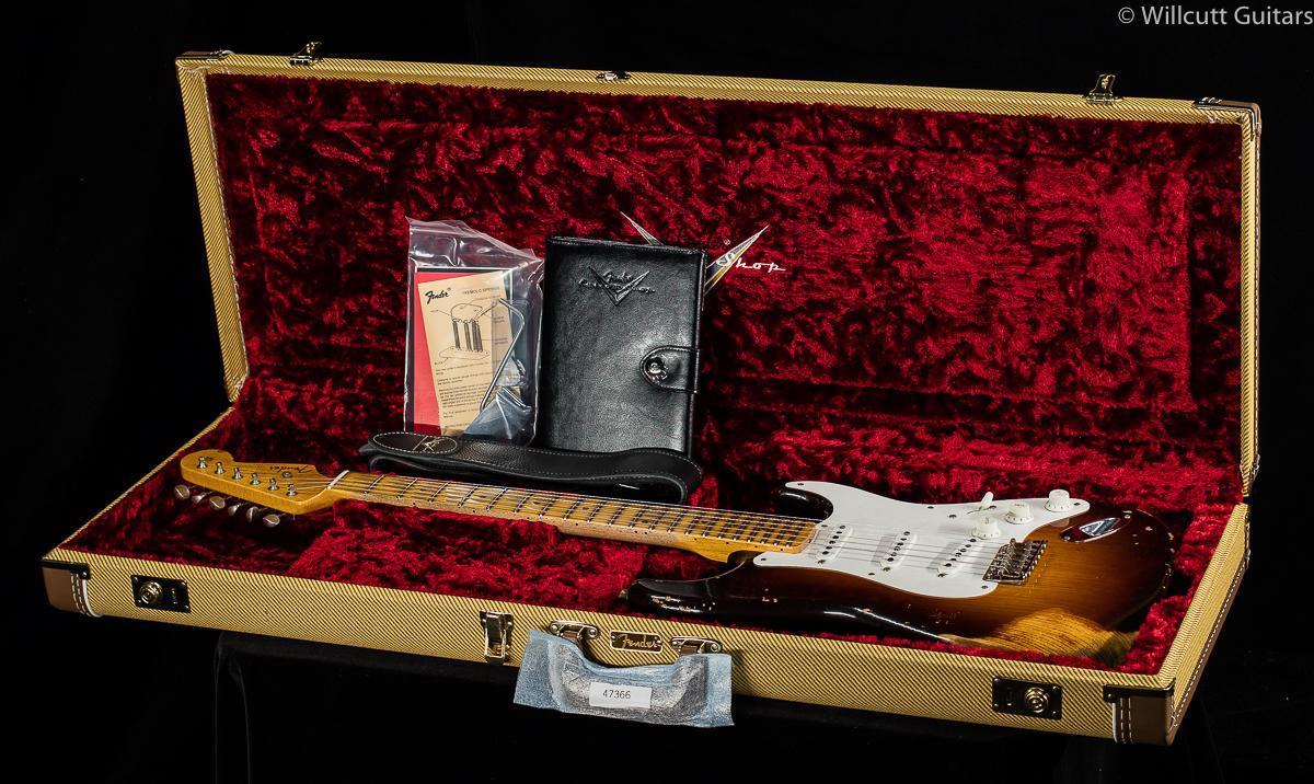 Fender Custom Shop 1955 Strat Relic Wide Fade Chocolate 2-Tone Sunburst (109)