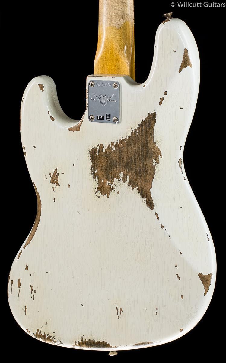 Fender Custom Shop 1961 Jazz Bass Heavy Relic Aged Olympic White