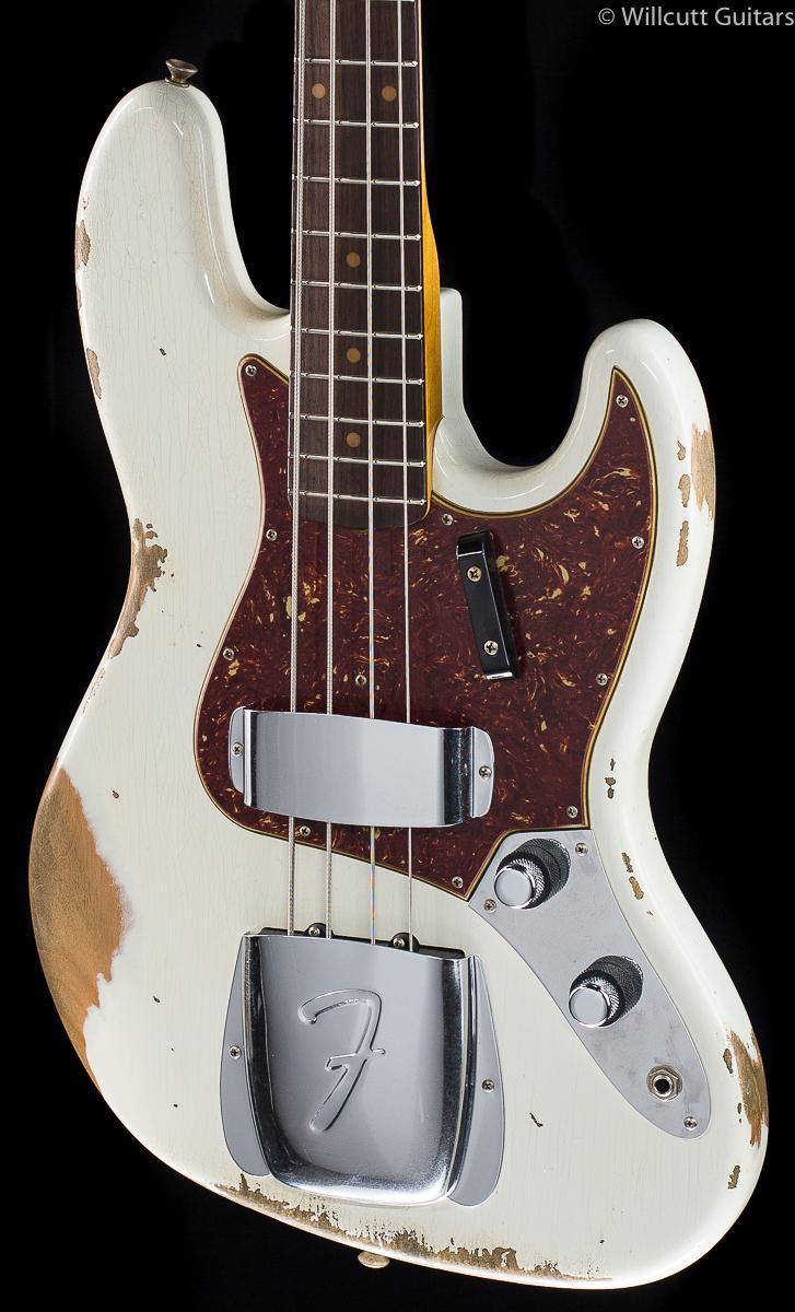 Fender Custom Shop 1961 Jazz Bass Heavy Relic Aged Olympic White