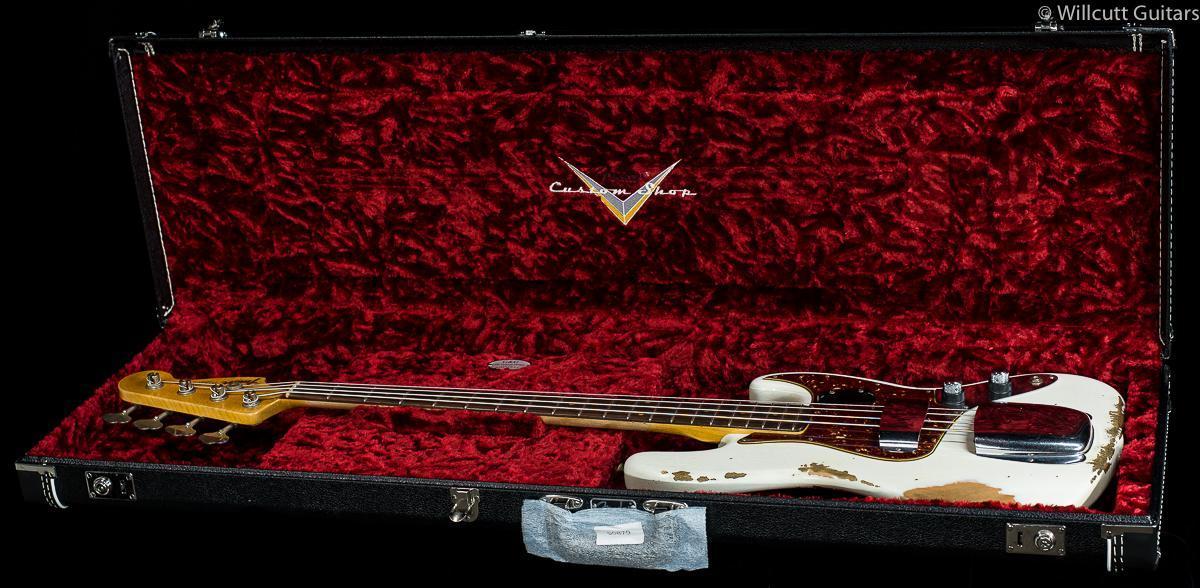 Fender Custom Shop 1961 Jazz Bass Heavy Relic Aged Olympic White