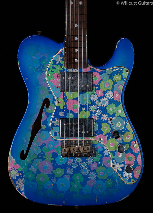 Fender Custom Shop LTD '72 Tele Thinline Relic Aged Blue Flower (672)