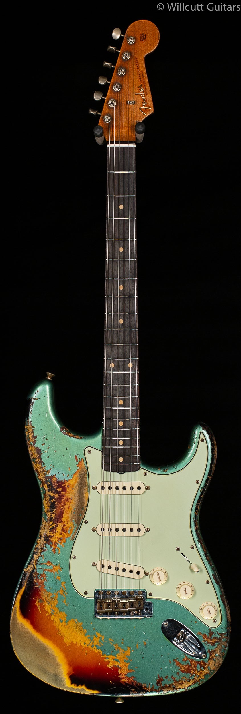 Fender Custom Shop LTD 60/63 Stratocaster Super Faded Aged Sherwood Green Metallic over 3-Tone Sunburst