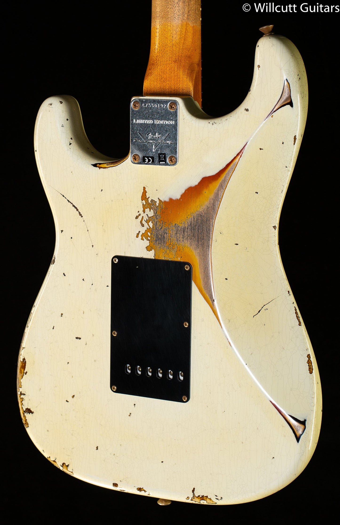 Fender Custom Shop LTD Dual-Mag II Strat Heavy Relic Aged Olympic White over 3-Tone Burst