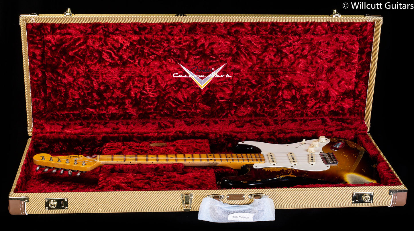 Fender Custom Shop Troposphere Strat Hard-Tail Heavy Relic Super Faded Aged 2-Color Sunburst