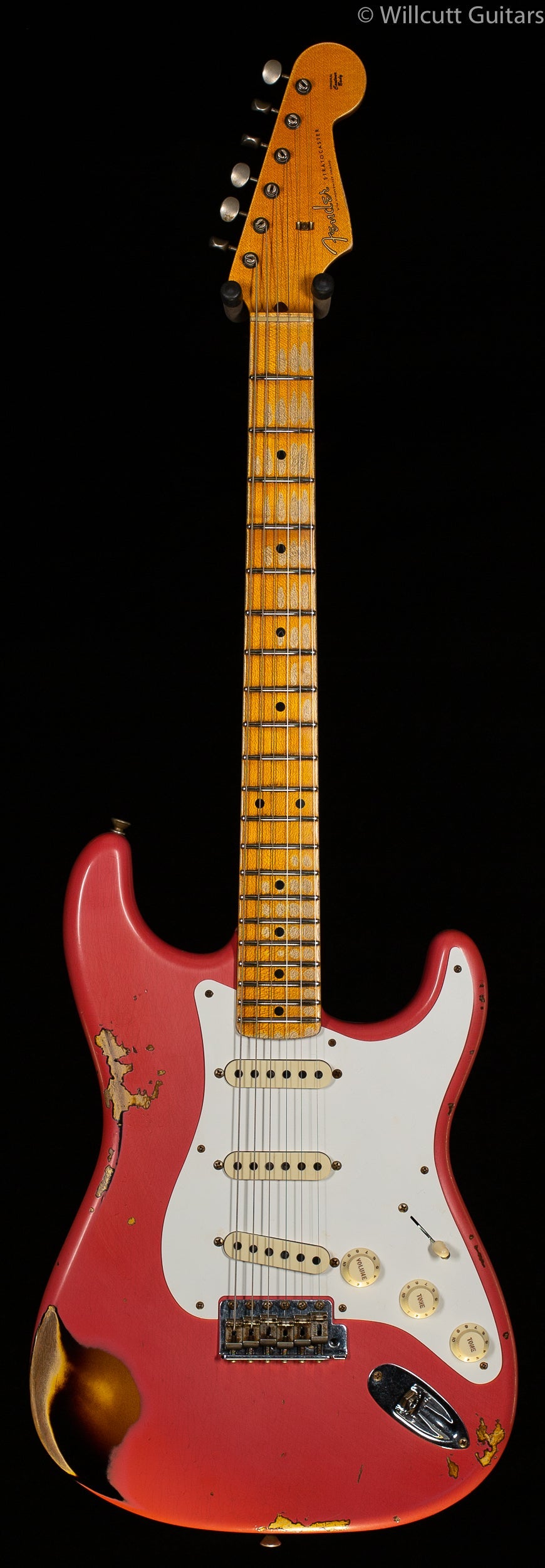 Fender Custom Shop 1956 Strat Heavy Relic Super Faded Aged Fiesta Red over 2-Color Sunburst