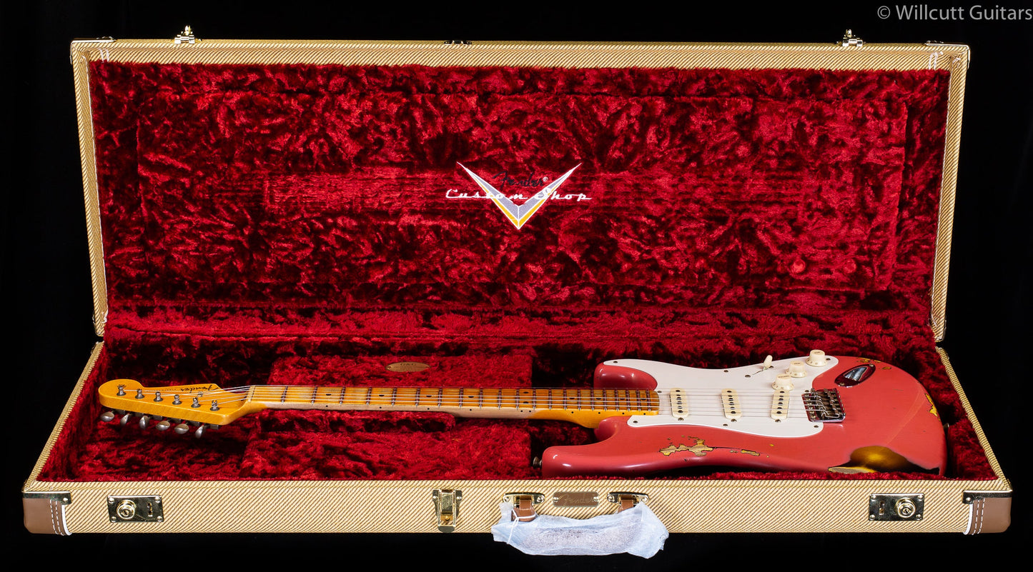 Fender Custom Shop 1956 Strat Heavy Relic Super Faded Aged Fiesta Red over 2-Color Sunburst