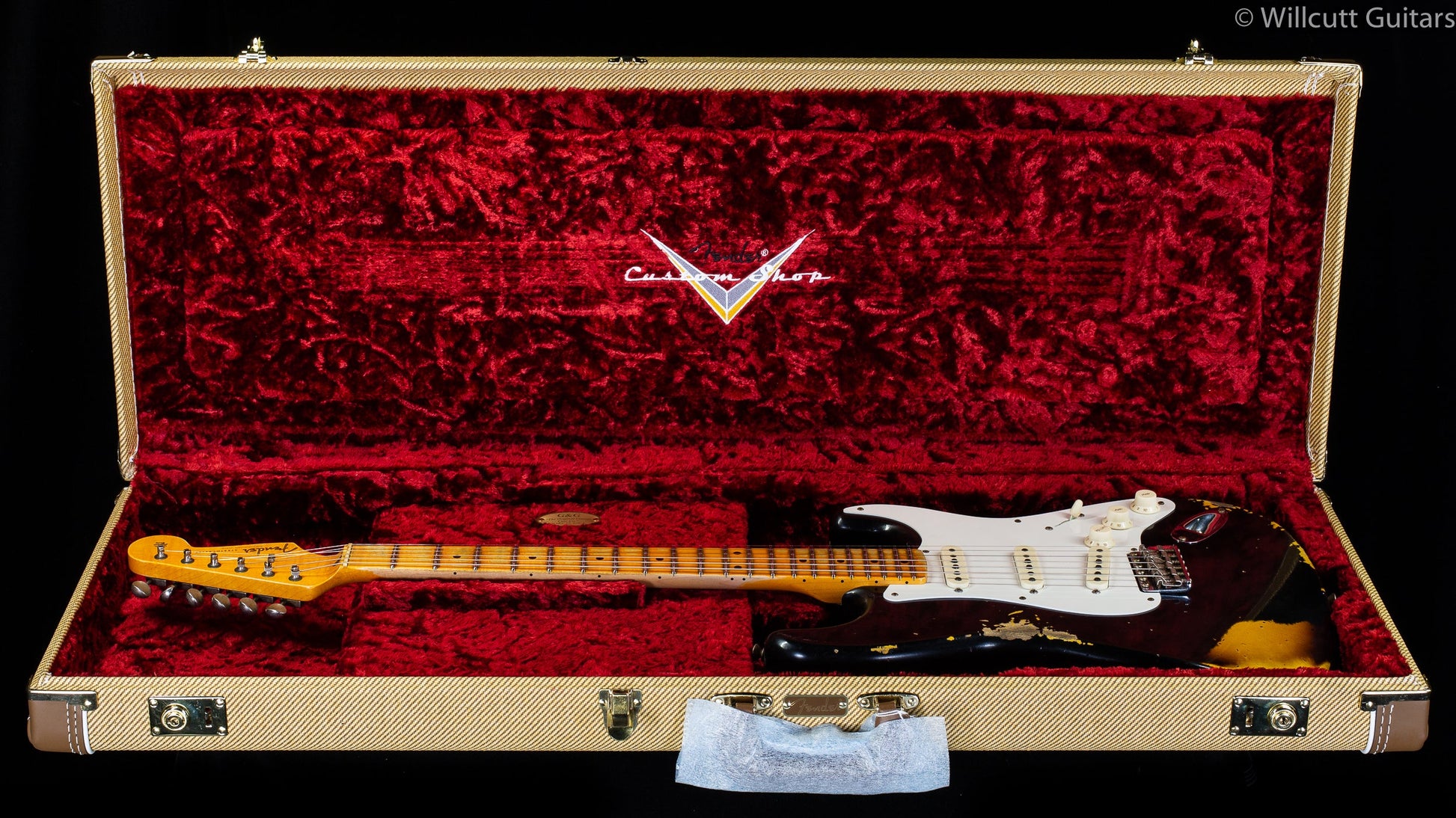 Fender Custom Shop LTD 1956 Stratocaster Heavy Relic Aged Black over 2 Color Sunburst