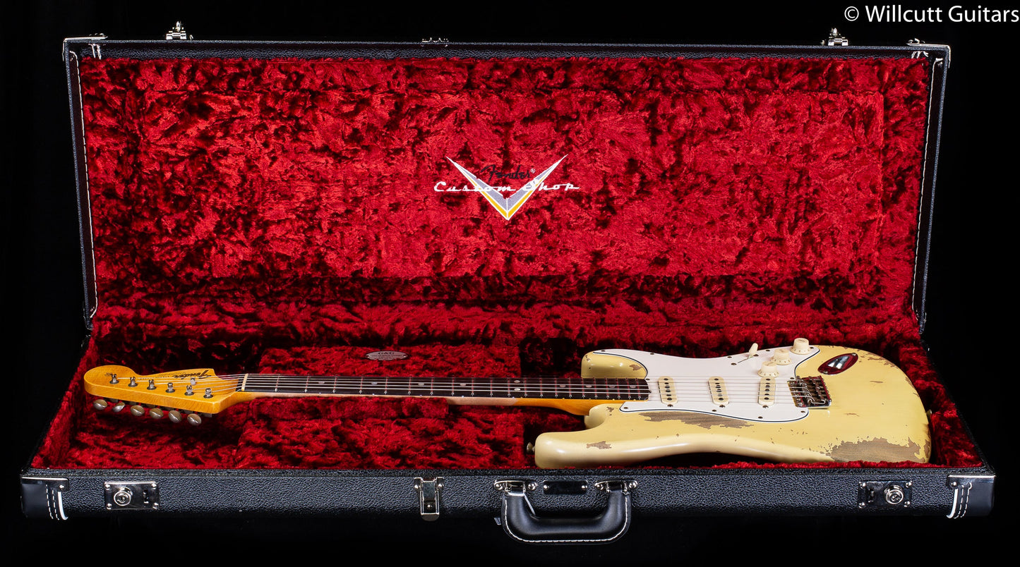 Fender Custom Shop 1967 Stratocaster Heavy Relic Rosewood Fingerboard Aged Vintage White