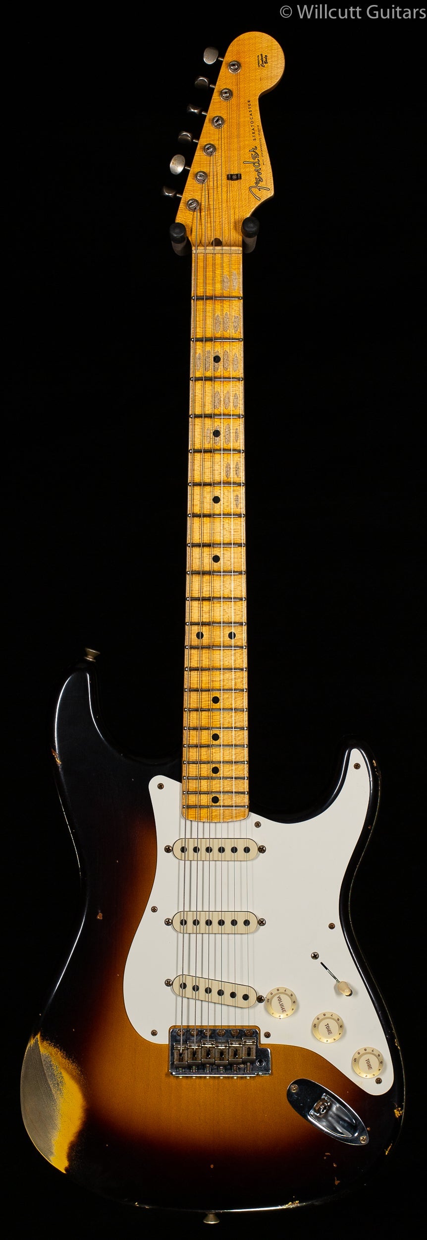 Fender Custom Shop '57 Stratocaster Relic Wide-Fade 2-Color Sunburst Maple Fingerboard