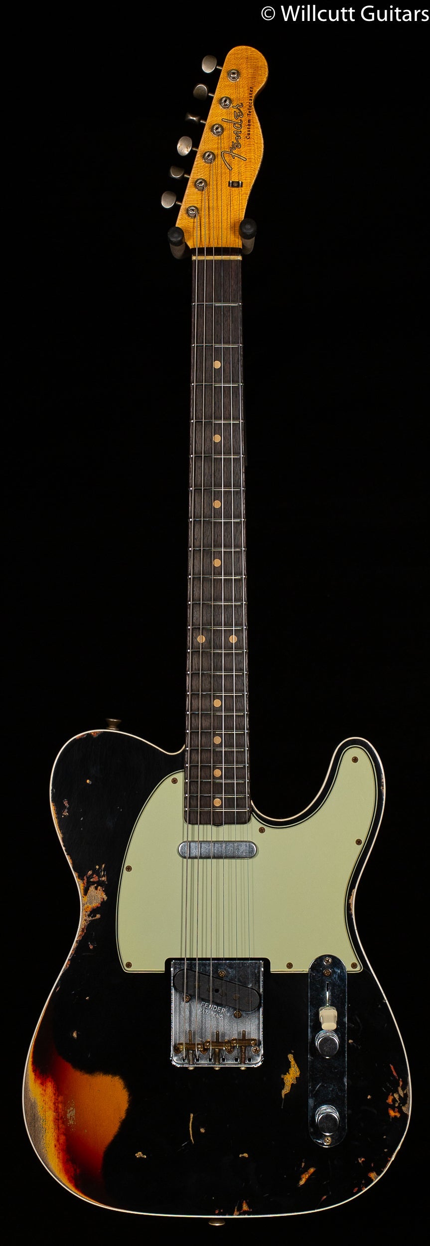 Fender Custom Shop 1960 Telecaster Custom Heavy Relic Aged Black over Chocolate 3-Color Sunburst