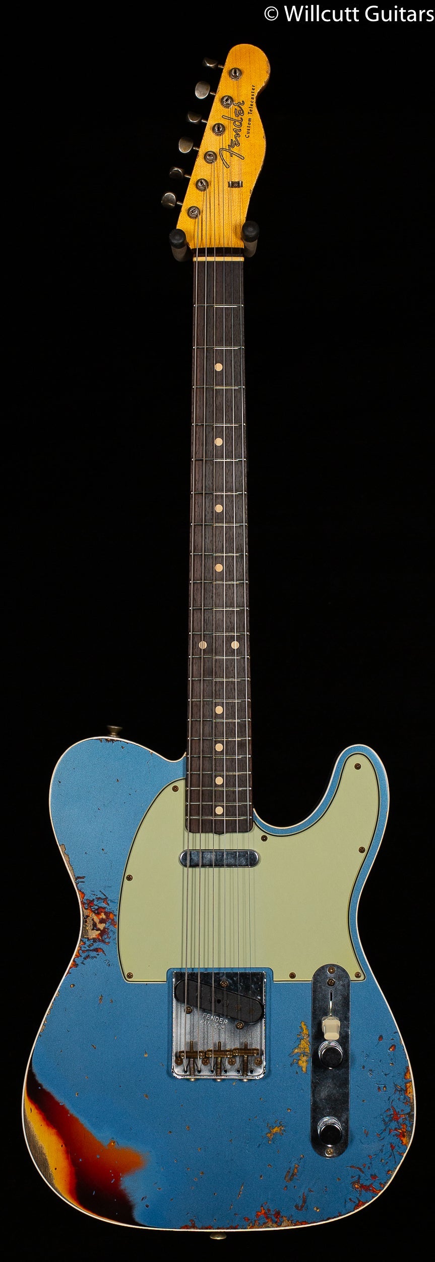 Fender Custom Shop 1960 Telecaster Custom Relic Aged Lake Placid Blue over Chocolate 3-Color Sunburst