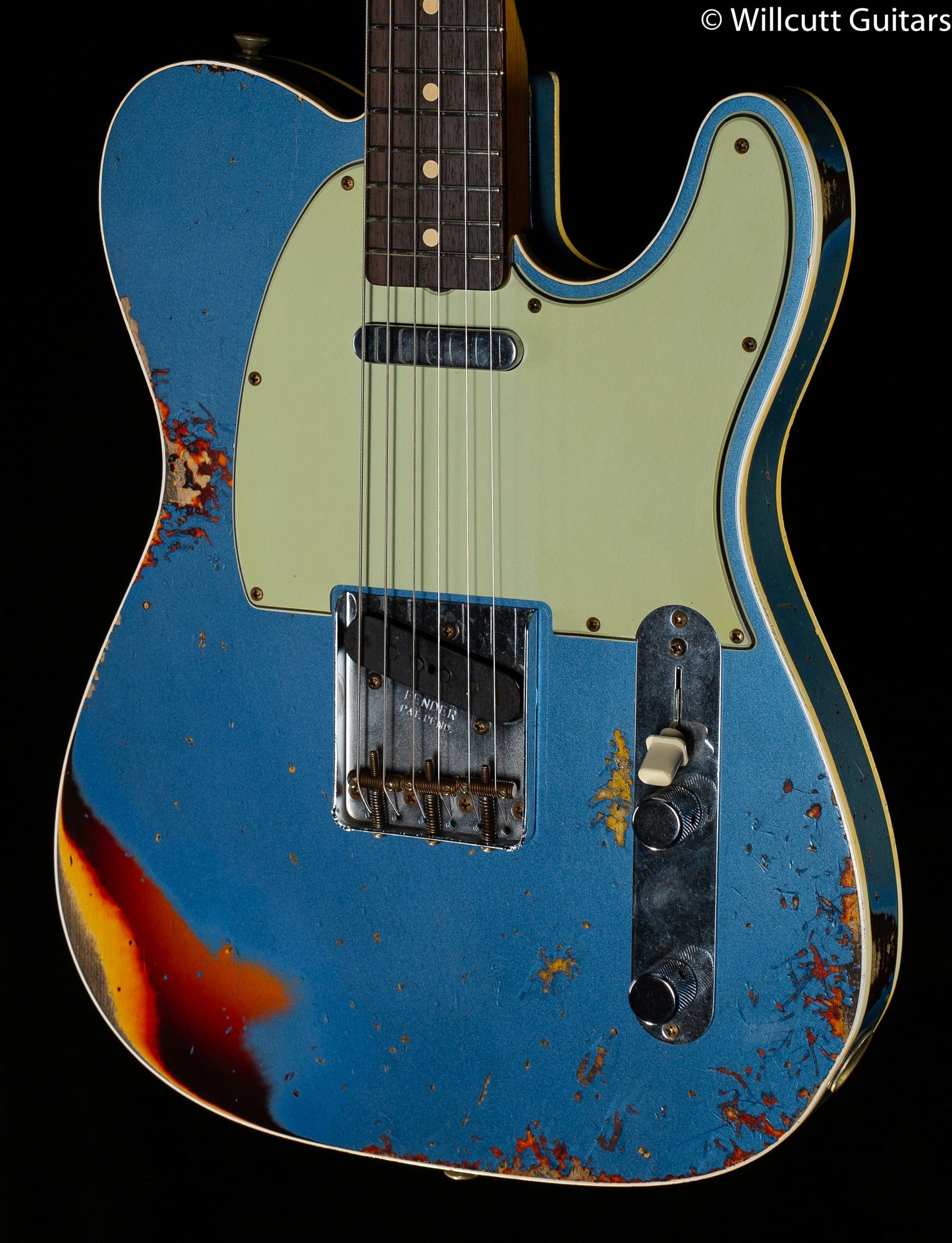 Fender Custom Shop 1960 Telecaster Custom Relic Aged Lake Placid Blue over Chocolate 3-Color Sunburst