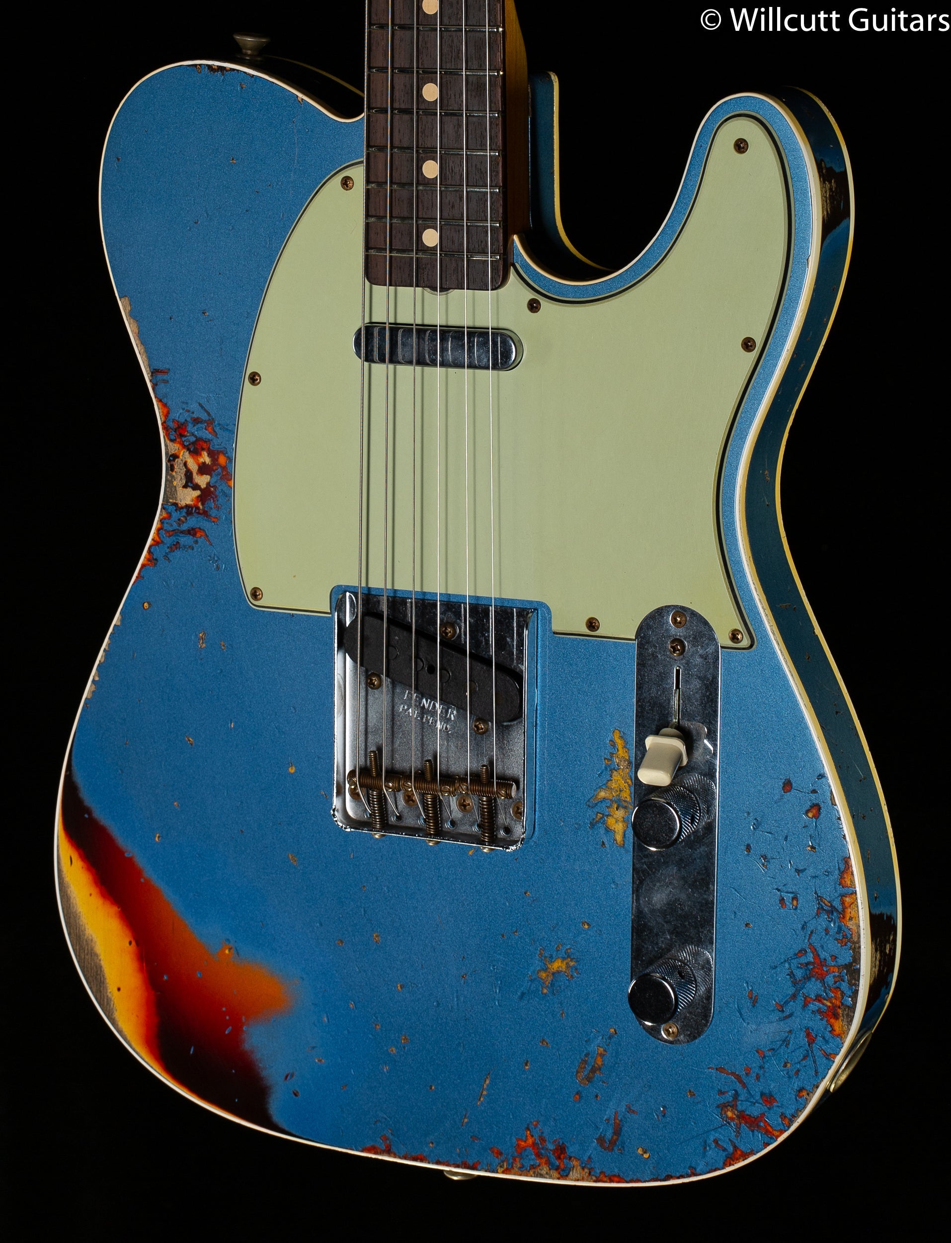 Fender Custom Shop 1960 Telecaster Custom Relic Aged Lake Placid Blue over Chocolate 3-Color Sunburst