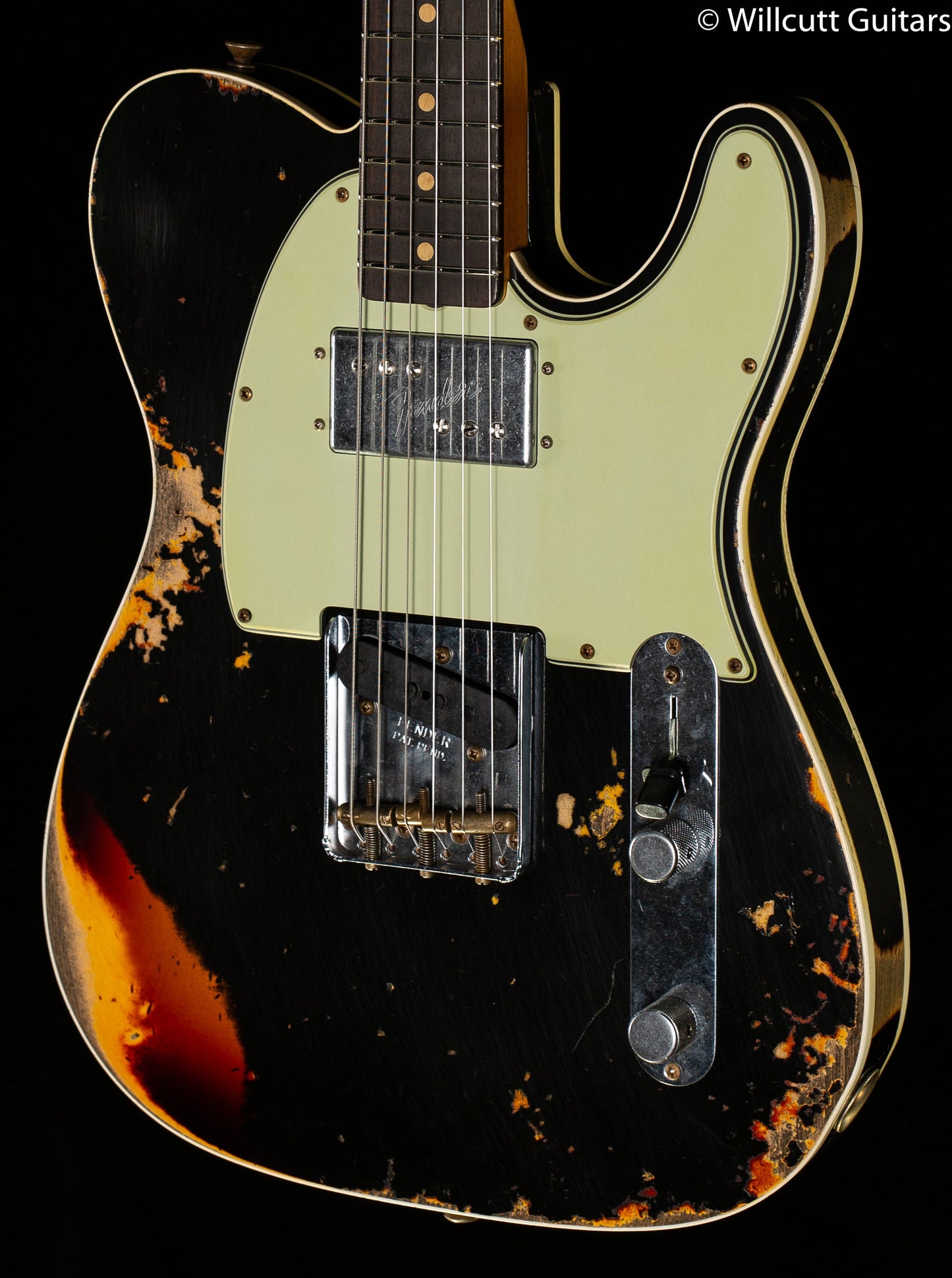 Fender Custom Shop LTD CuNiFe Telecaster Custom Heavy Relic Aged Black Over 3-Tone Sunburst