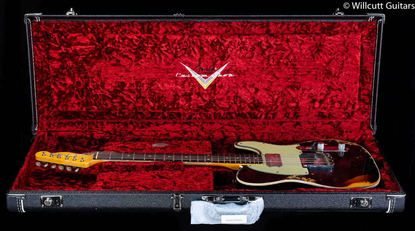 Fender Custom Shop LTD CuNiFe Telecaster Custom Heavy Relic Aged Black Over 3-Tone Sunburst