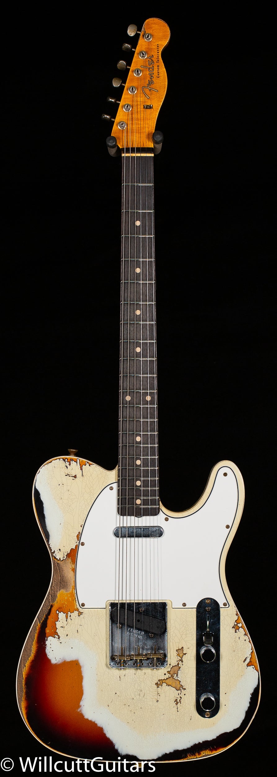 Fender Custom Shop 1959 Tele Custom Super Heavy Relic Aged Olympic White over 3-Color Sunburst