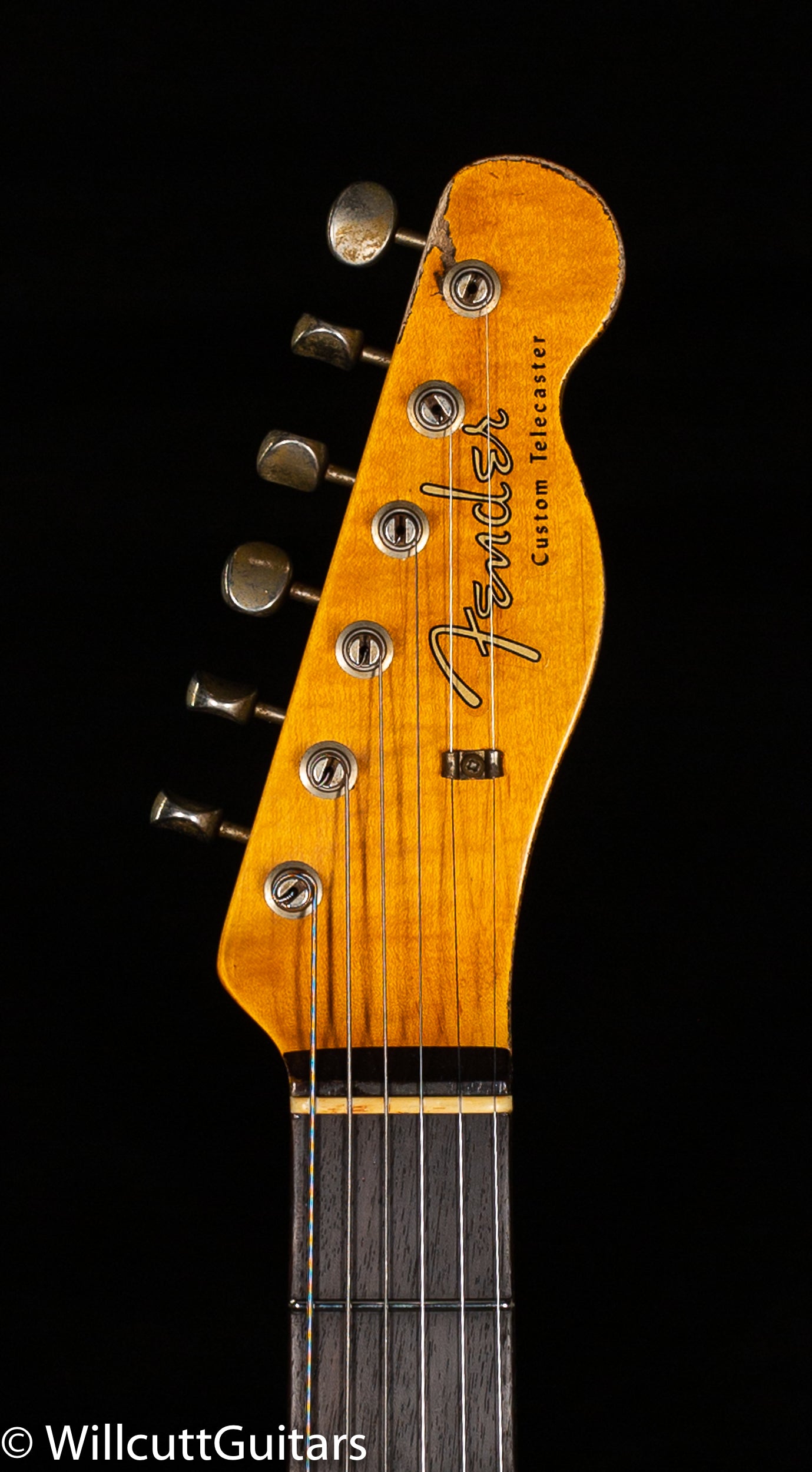 Fender Custom Shop 1959 Tele Custom Super Heavy Relic Aged Olympic White over 3-Color Sunburst