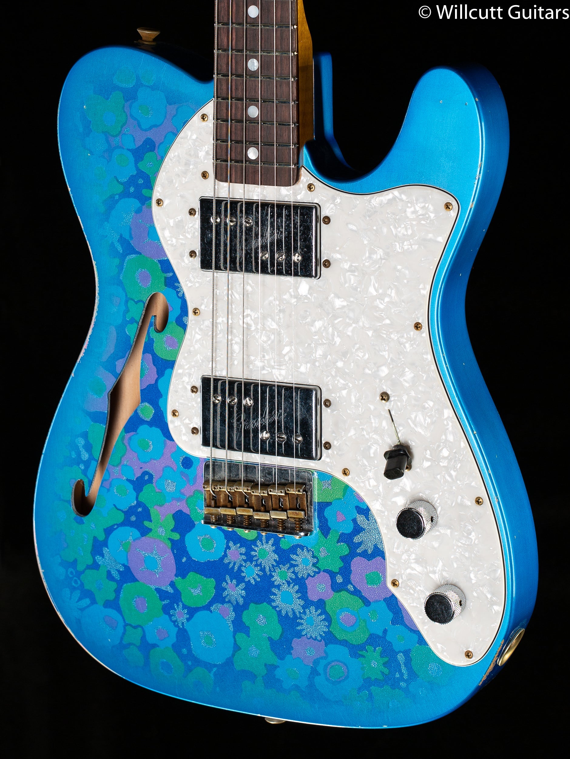 Fender Custom Shop Limited Edition 1972 Thinline Telecaster Relic Aged Blue Flower
