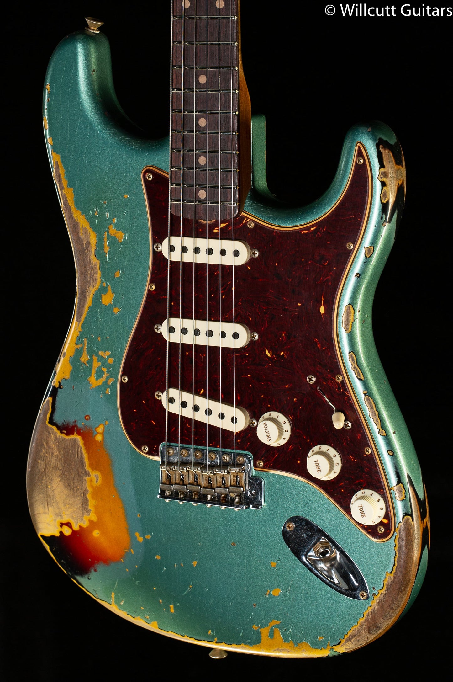 Fender Custom Shop LTD Roasted 1961 Strat Heavy Relic Sherwood  Green Metallic/3 Color Sunburst