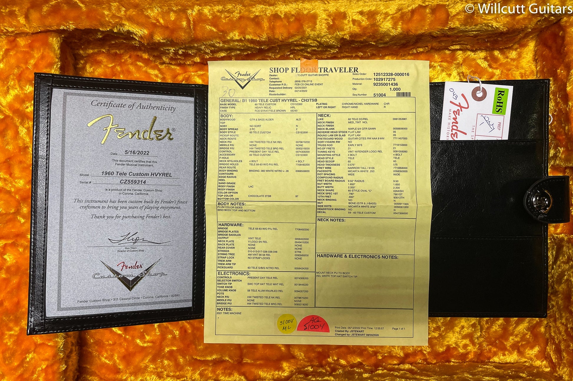 Fender Custom Shop 1960 Telecaster Custom Heavy Relic Chocolate 3-Color Sunburst (314)