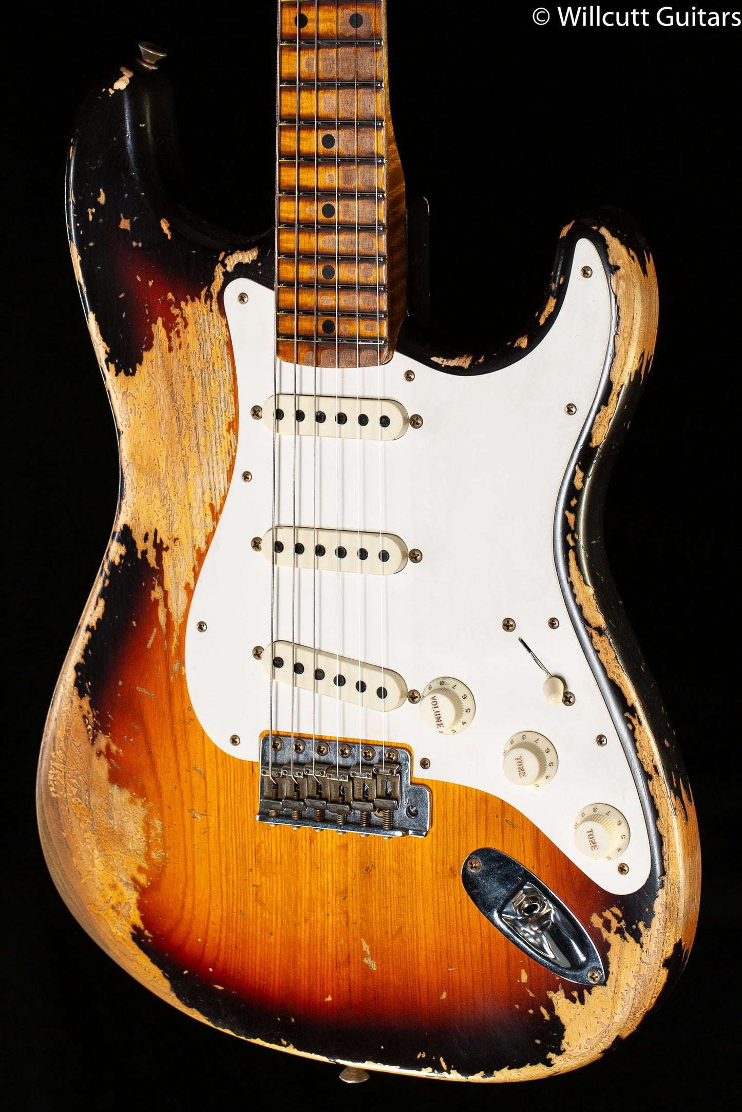 Fender Custom Shop Limited Edition Red Hot Strat Super Heavy Relic Faded Aged Chocolate 3-Color Sunburst (397)