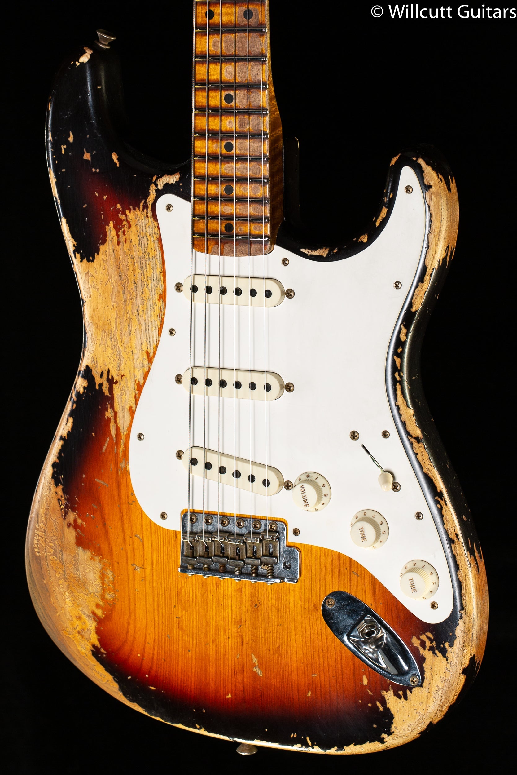 Fender Custom Shop Limited Edition Red Hot Strat Super Heavy Relic Faded Aged Chocolate 3-Color Sunburst (397)
