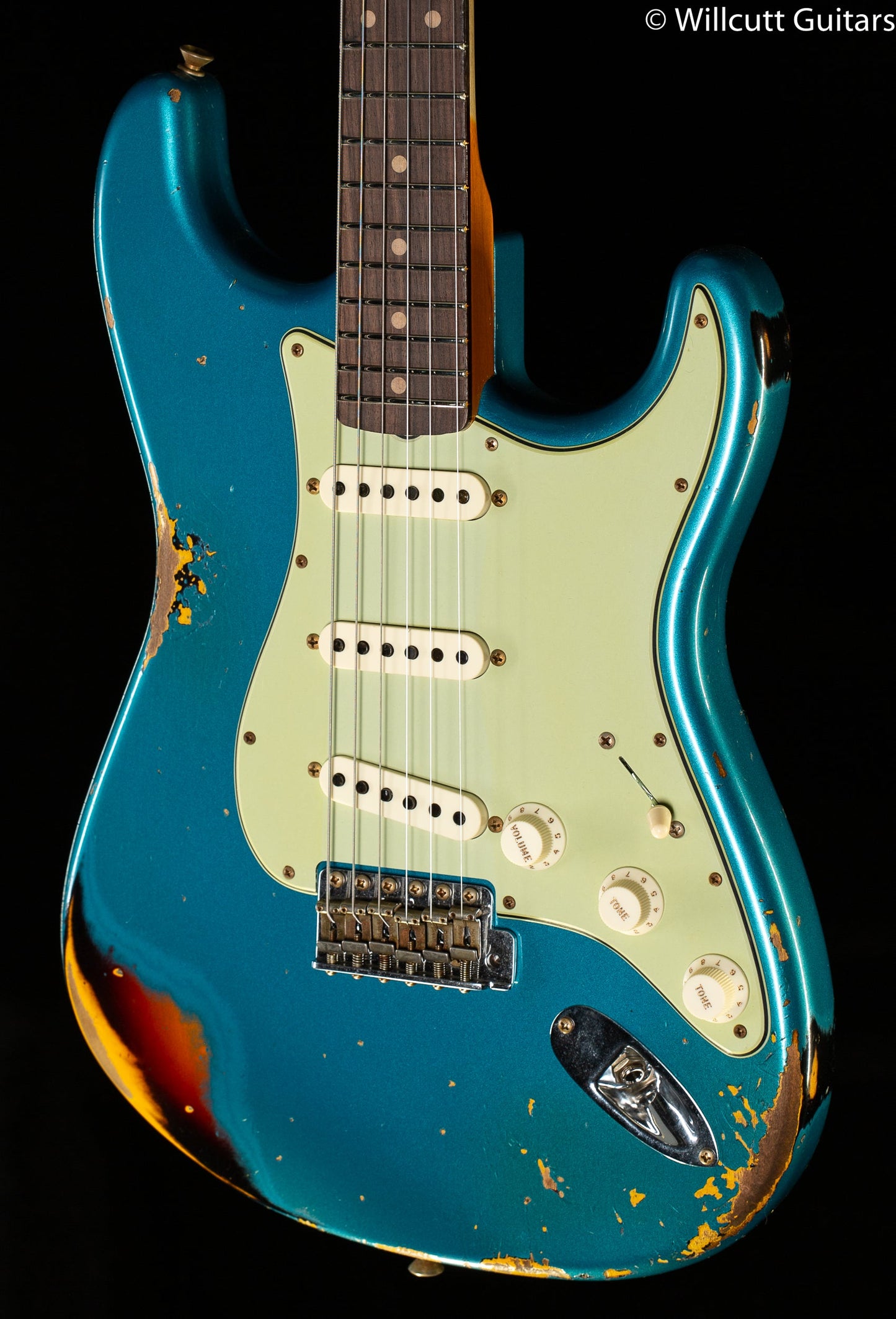 Fender Custom Shop 1961 Stratocaster Heavy Relic Aged Ocean Turquoise over 3-Color Sunburst (261)