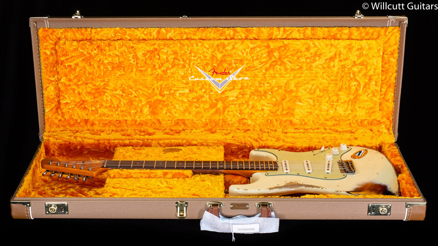 Fender Custom Shop 1961 Stratocaster Heavy Relic Aged Vintage White/3-Color Sunburst (273)