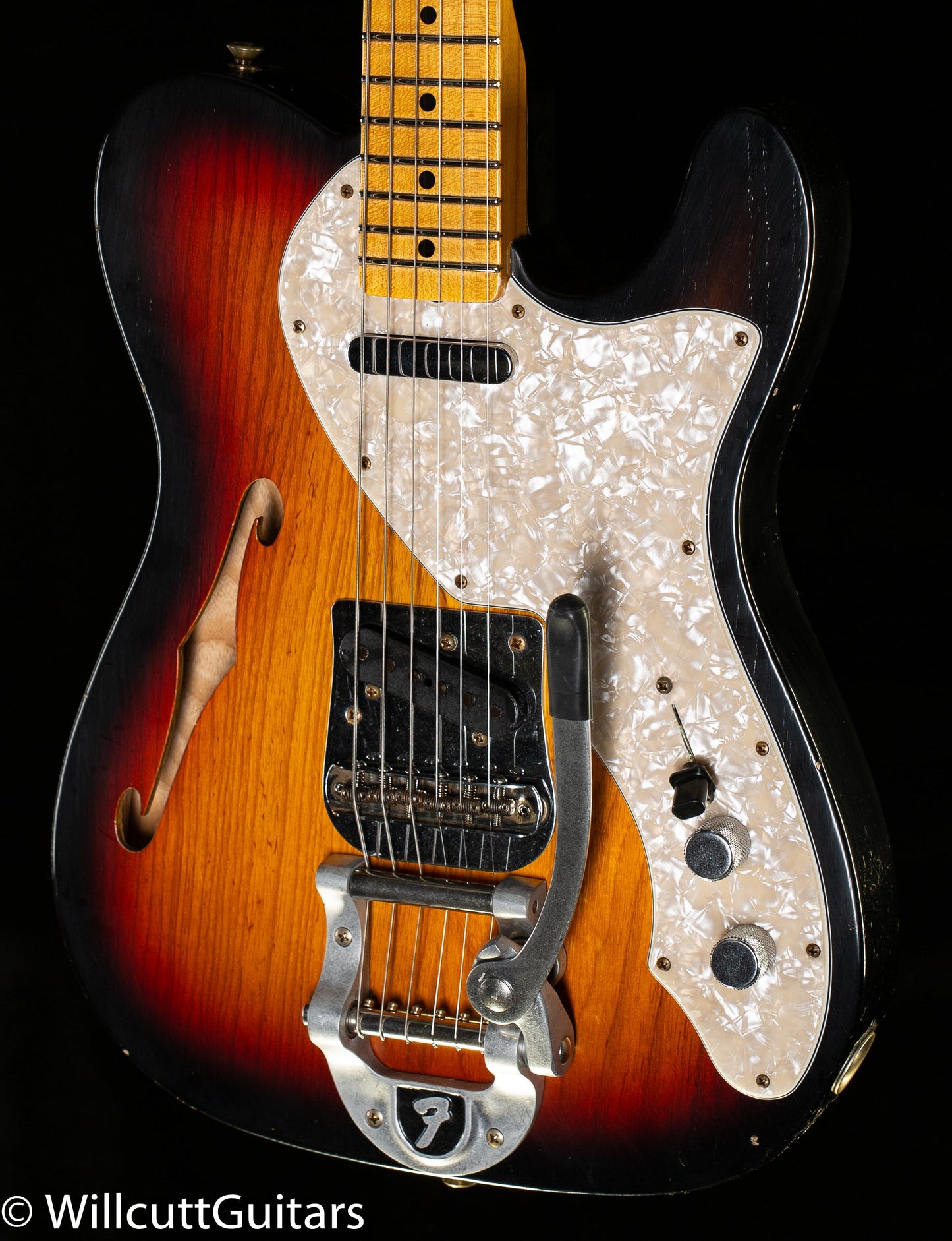 Fender Custom Shop 1968 Tele Thinline Journeyman Relic 3-Color Sunburst (555)