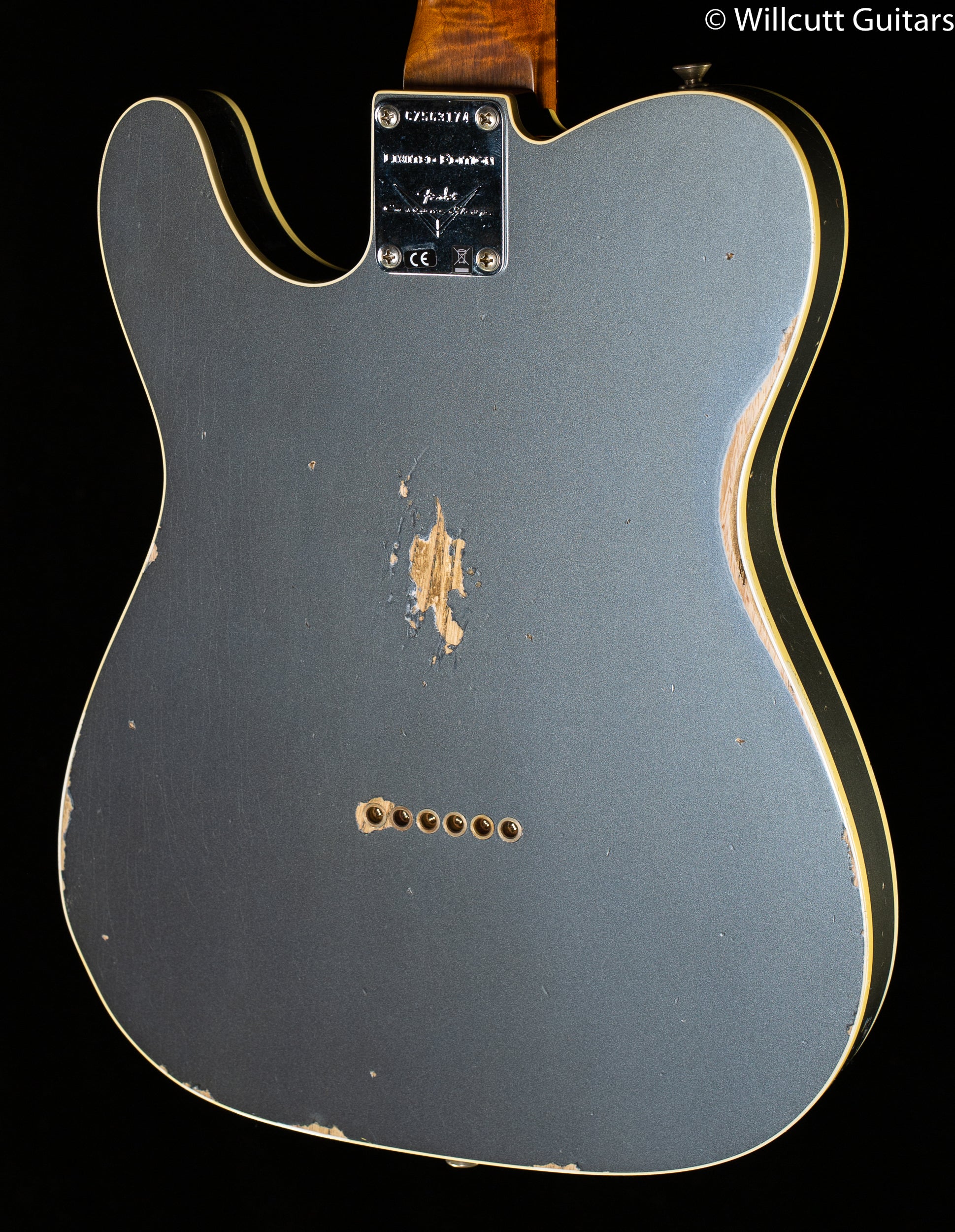 Fender Custom Shop Limited Edition HS Tele Custom Relic Aged Charcoal Frost Metallic (174)