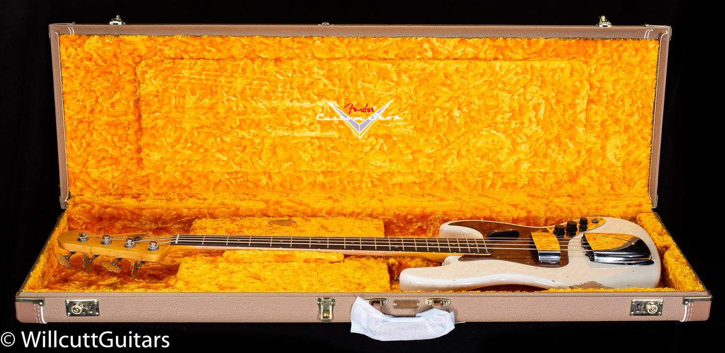 Fender Custom Shop 1961 Jazz Bass Heavy Relic Aged Olympic White (542)