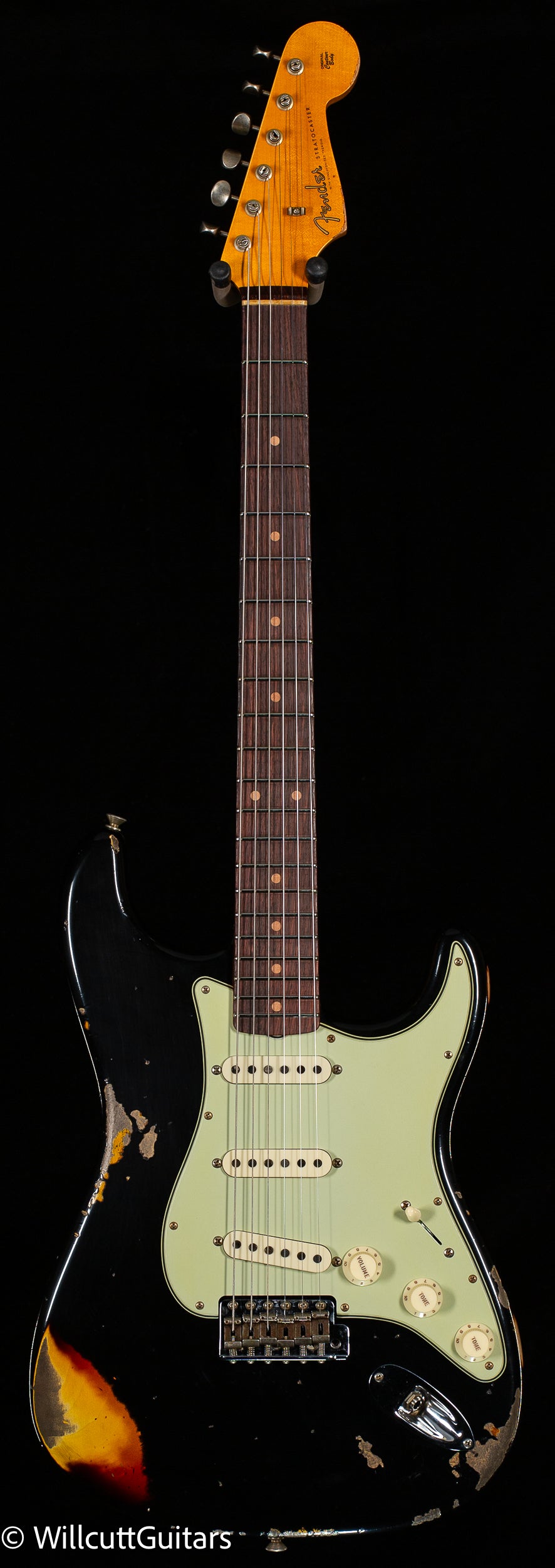 Fender Custom Shop 1960 Stratocaster Heavy Relic Aged Black/3-Tone Sunburst (659)