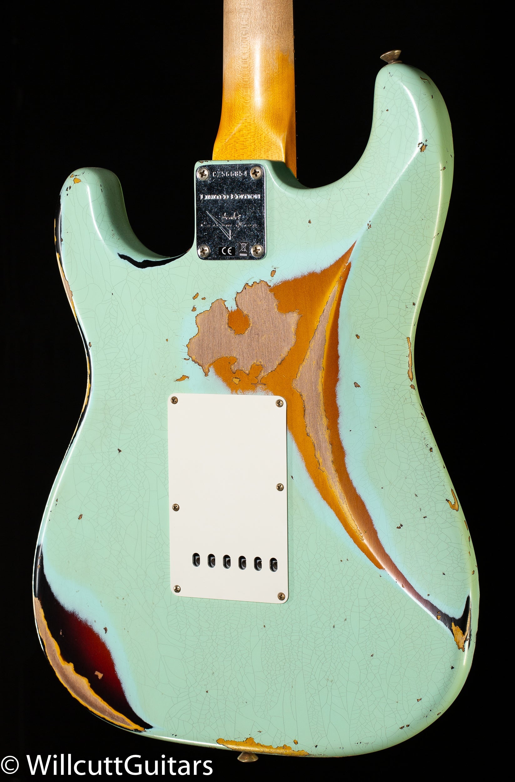 Fender Custom Shop 1962 Stratocaster Heavy Relic Faded Aged Surf Green over 3-Color Sunburst (854)