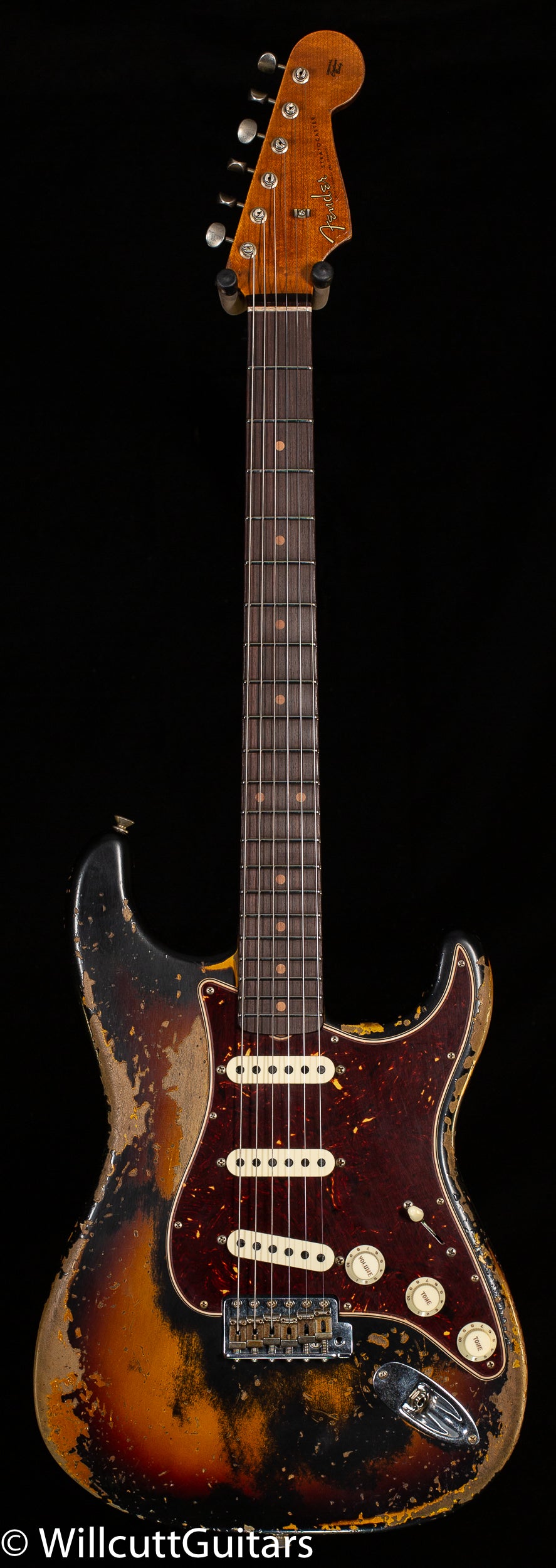 Fender Custom Shop LTD Roasted 1961 Stratocaster Super Heavy Relic Aged Black/3-Tone Sunburst(464)