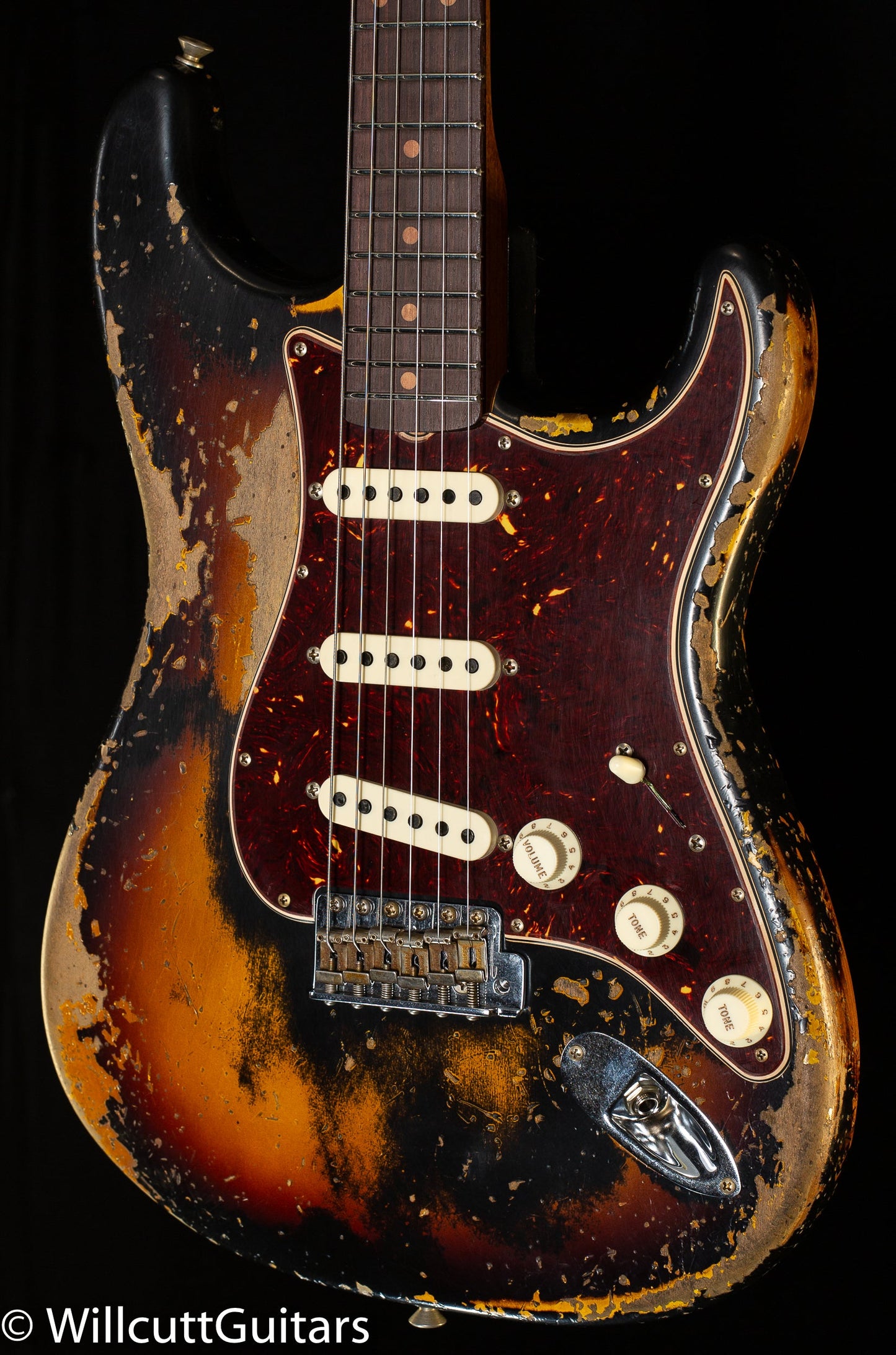 Fender Custom Shop LTD Roasted 1961 Stratocaster Super Heavy Relic Aged Black/3-Tone Sunburst(464)