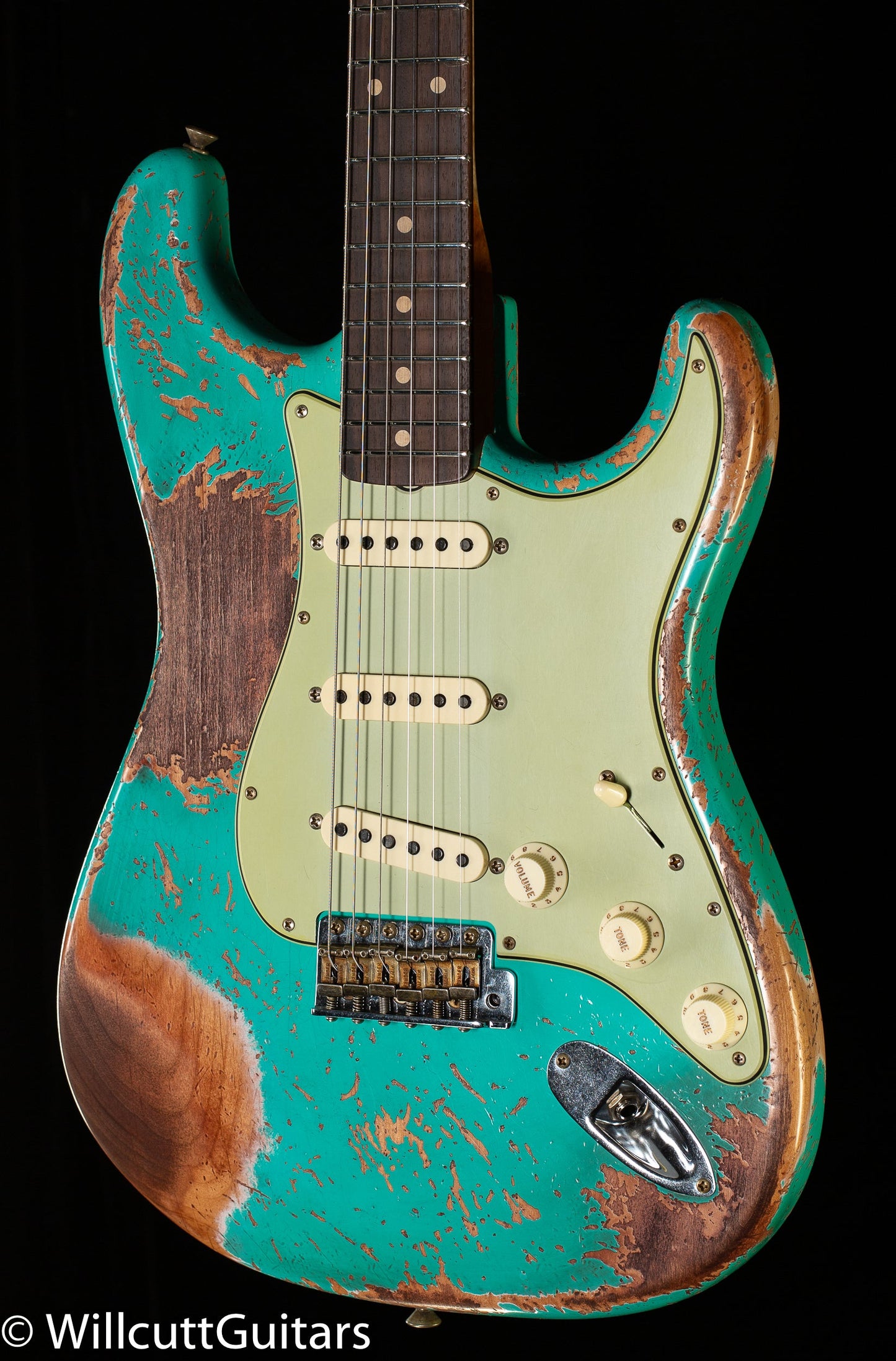 Fender Custom Shop 1960 Dual Mag II Stratocaster Super Heavy Relic Aged Sea Foam Green (625)