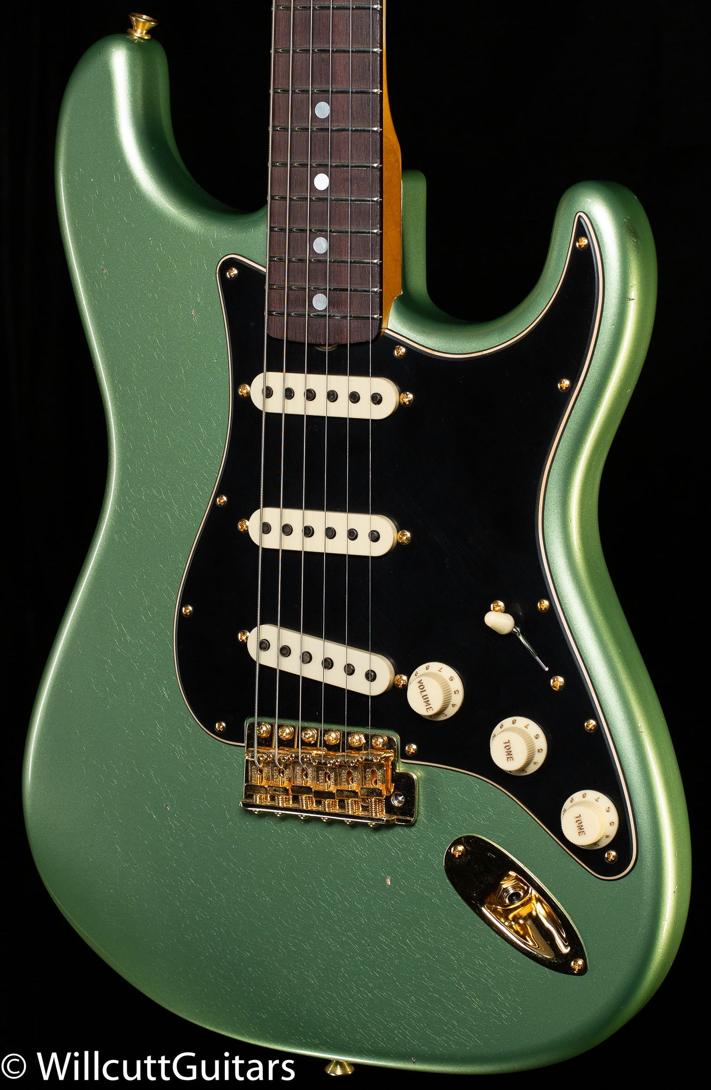 Fender Custom Shop Limited Edition 1965 Dual-Mag Stratocaster Aged Sage Green Metallic (334)