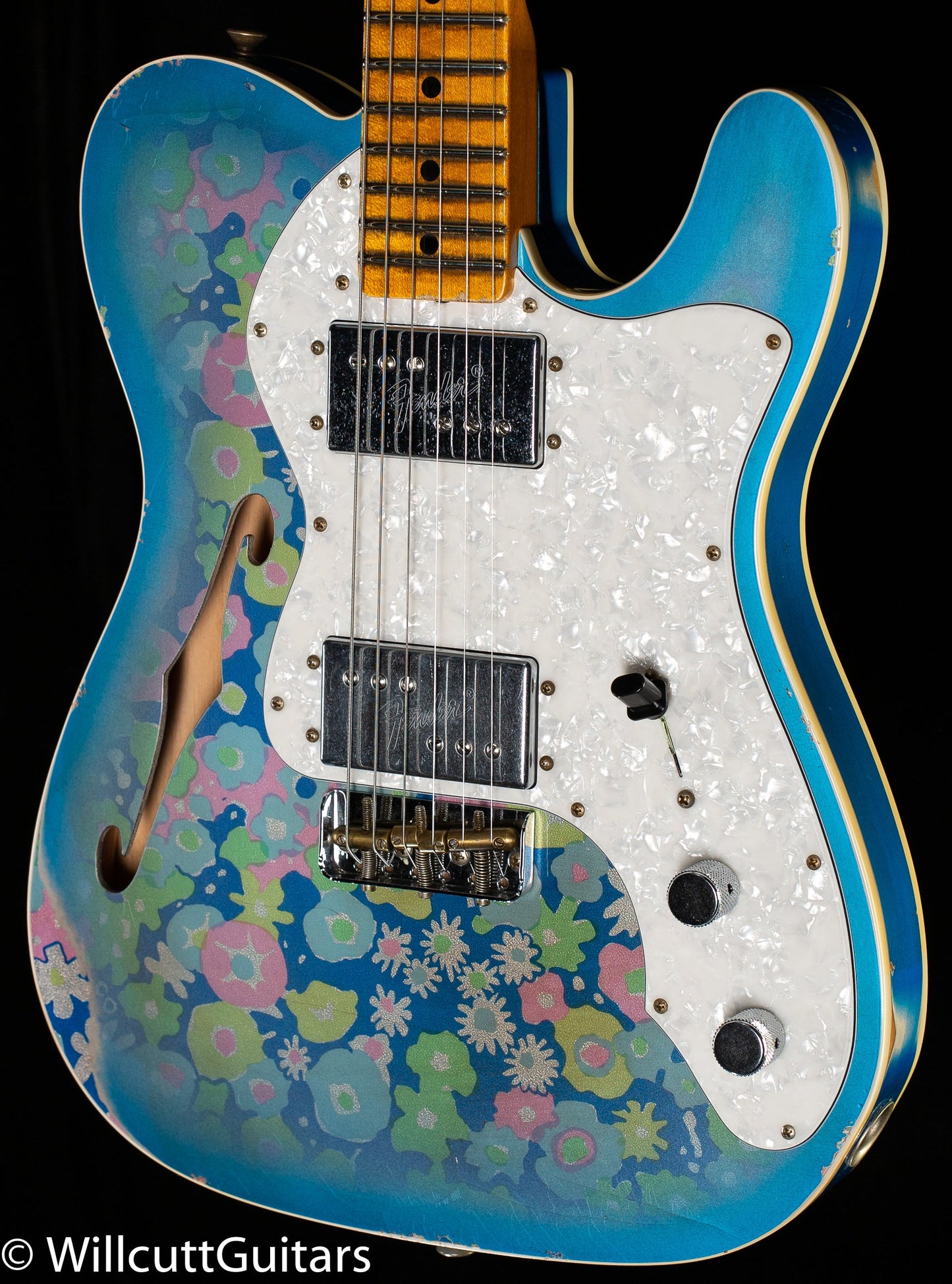 Fender Custom Shop 1972 Thinline Telecaster Custom Relic Aged Blue Floral (369)