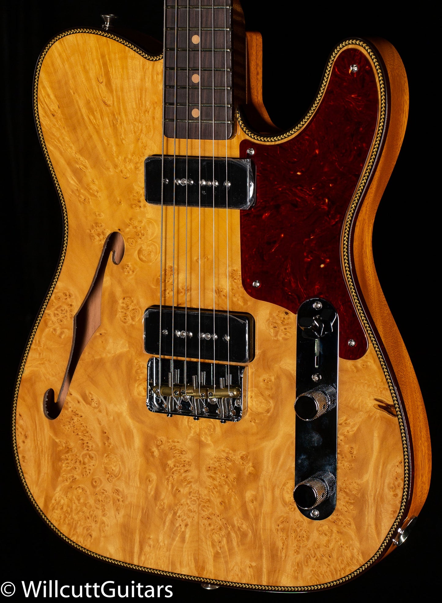 Fender Custom Shop Artisan Dual P90 Maple Burl Tele NOS, Rosewood Fingerboard, Aged Natural (310)