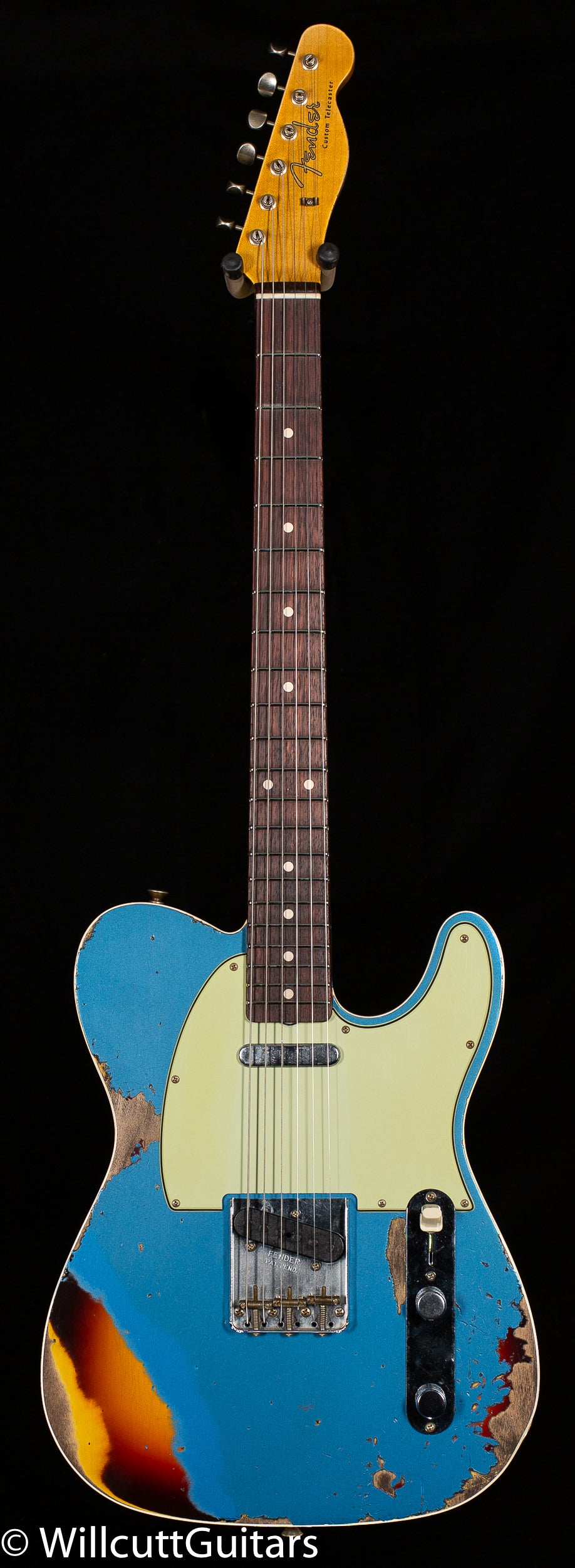 Fender Custom Shop 1960 Telecaster Custom Relic Aged Lake Placid Blue/Chocolate 3-Color Sunburst (670)