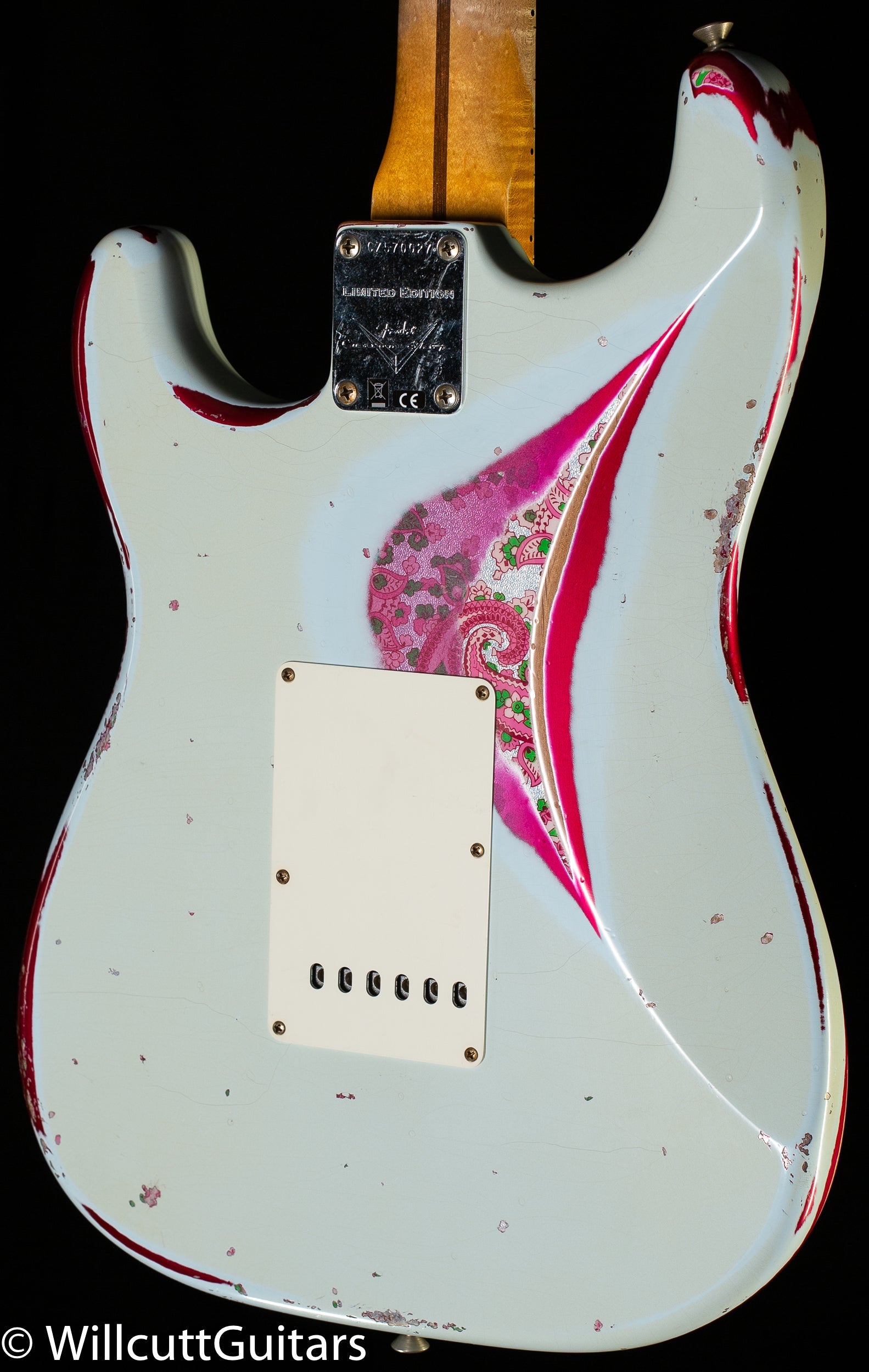 Fender Custom Shop Mischief Maker Heavy Relic Super Faded Aged Sonic Blue over Pink Paisley (027)