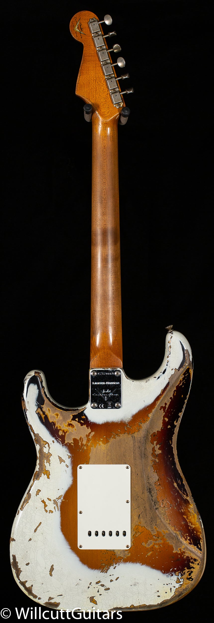 Fender Custom Shop Roasted 1960 Stratocaster Heavy Relic Aged Olympic White over 3-Color Sunburst (869)