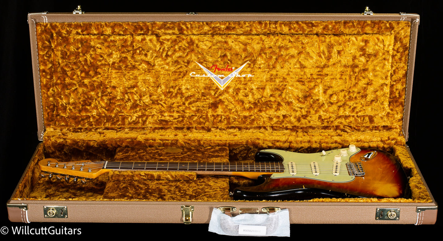 Fender Custom Shop Late 1962 Strat Relic Closet Classic Hardware 3-Tone Sunburst (643)