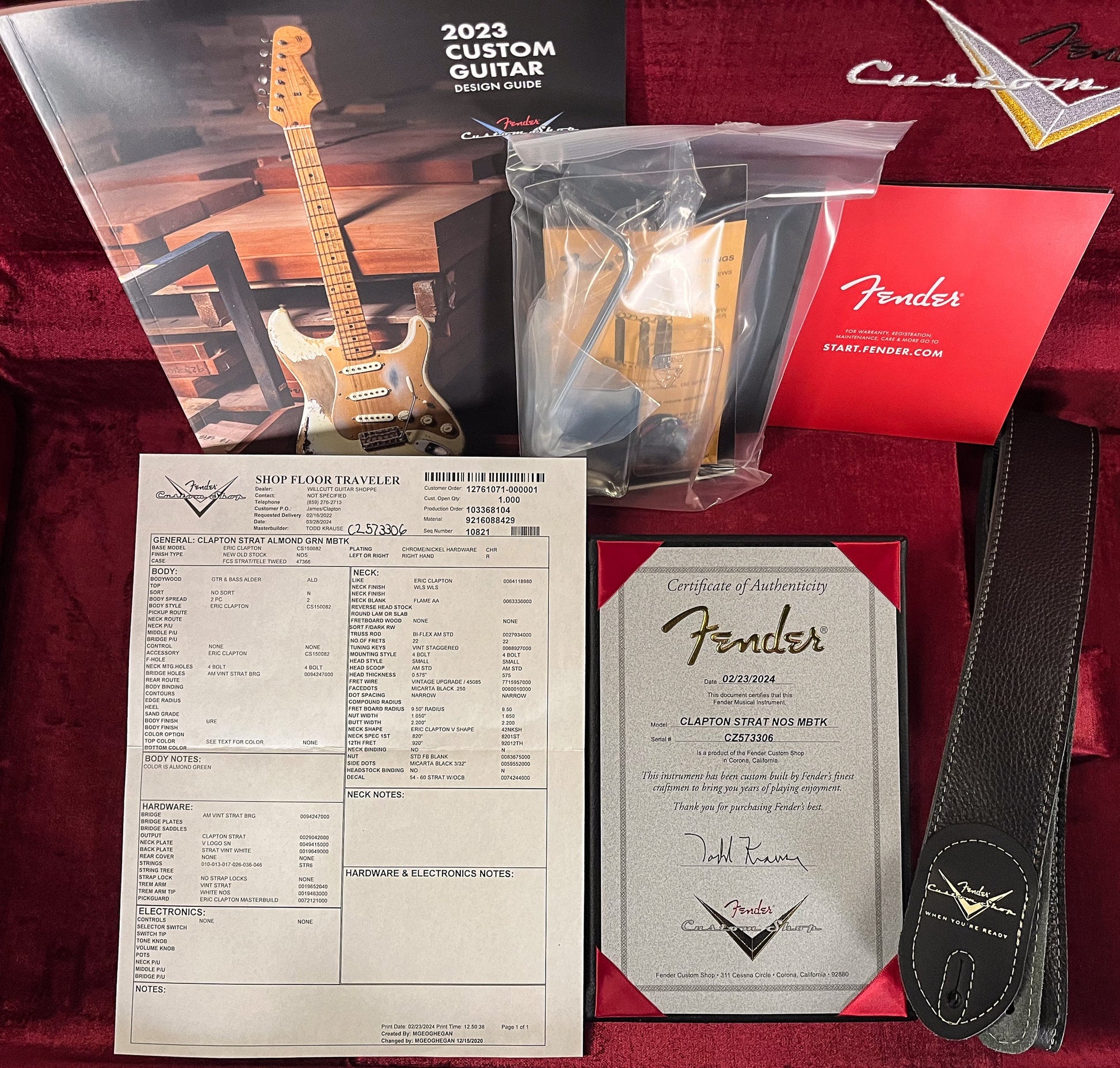 Fender Custom Shop Masterbuilt Todd Krause Eric Clapton Stratocaster Almond Green (306)